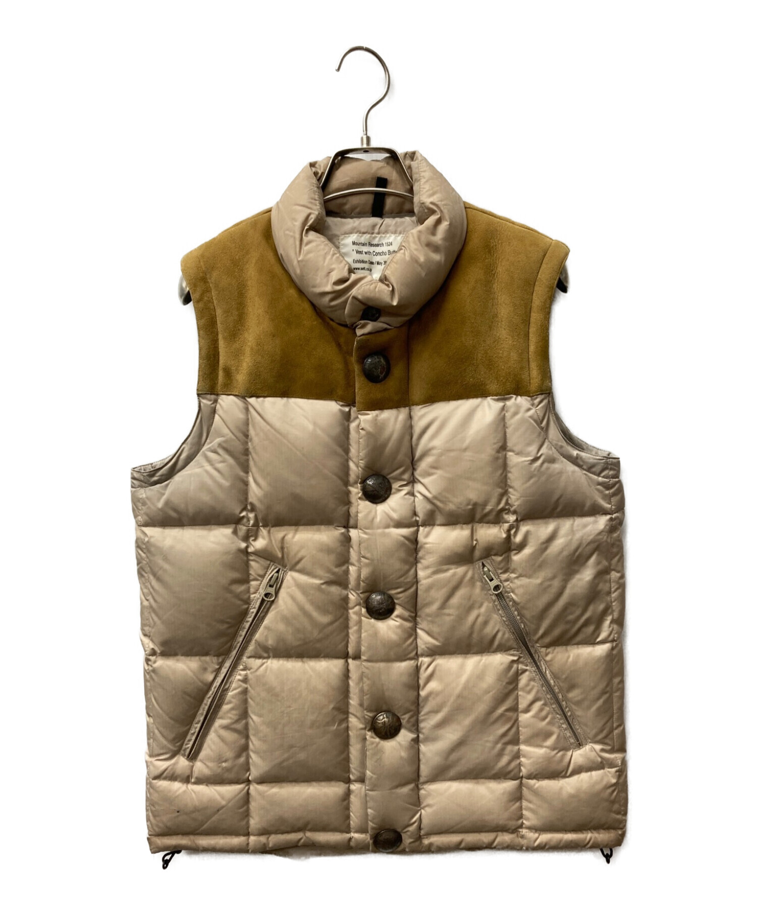 MOUNTAIN RESEARCH (マウンテンリサーチ) VEST WITH CONCHO BUTTONS ベージュ サイズ:M