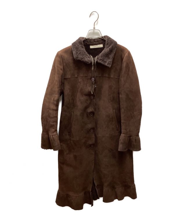 中古・古着通販】MIU MIU (ミュウミュウ) ムートンコート ブラウン 