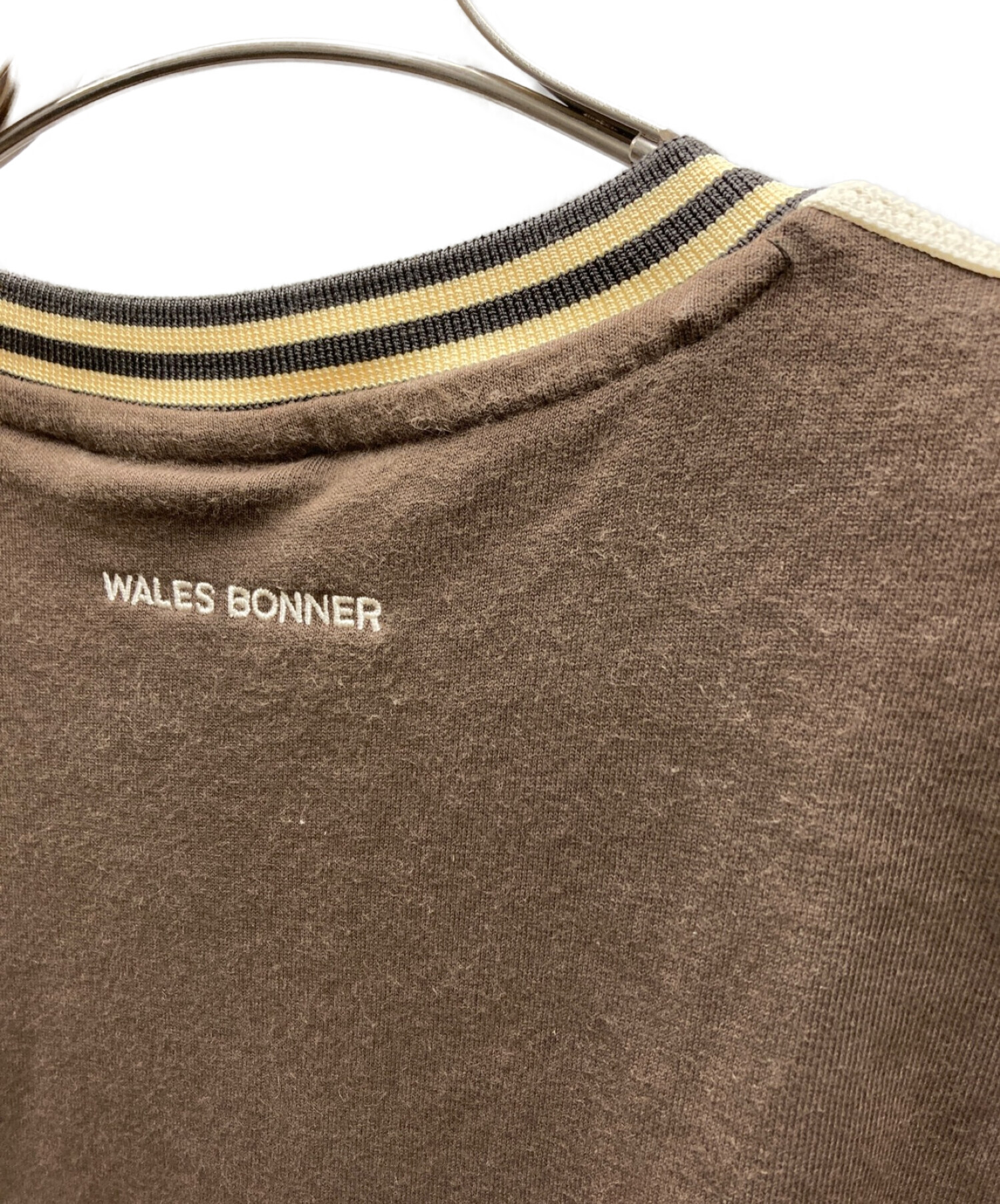 adidas (アディダス) WALES BONNER (ウェールズボナー) リンガーTシャツ ブラウン サイズ:Ｍ