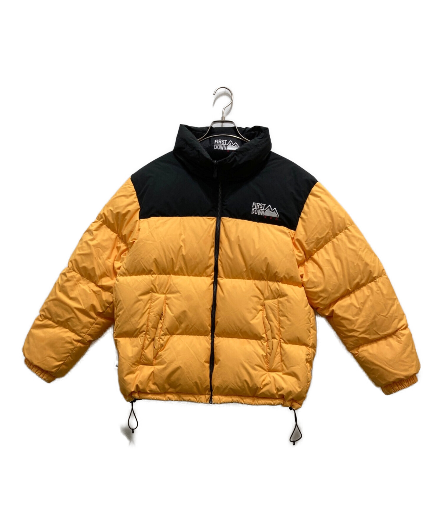 ファーストダウン ジャケット XL イエロー系 FIRSTDOWN フード メンズ 