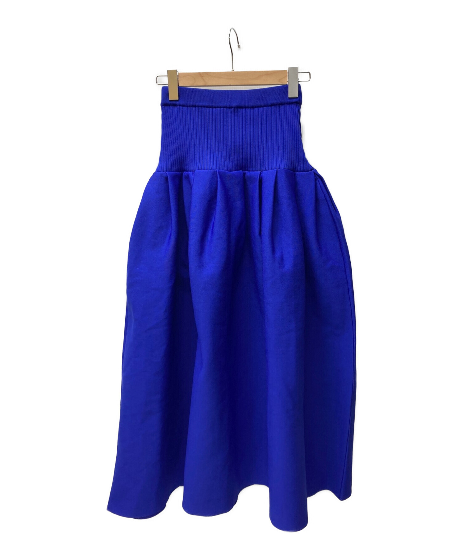 長さ89cm【新品タグ付】UN3D  タックニットスカート　ブルー