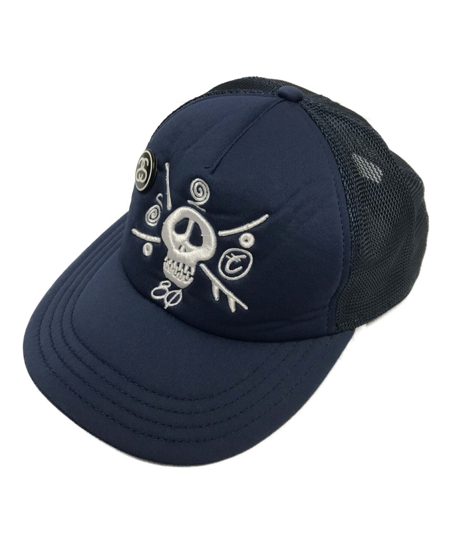 中古・古着通販】stussy (ステューシー) メッシュキャップ ネイビー 