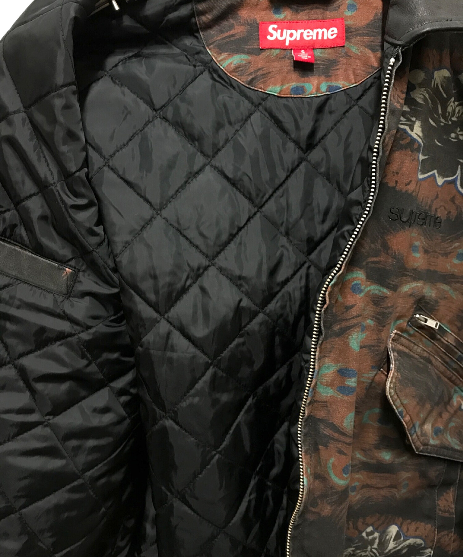 Supreme Leather Collar Utility Jacket-