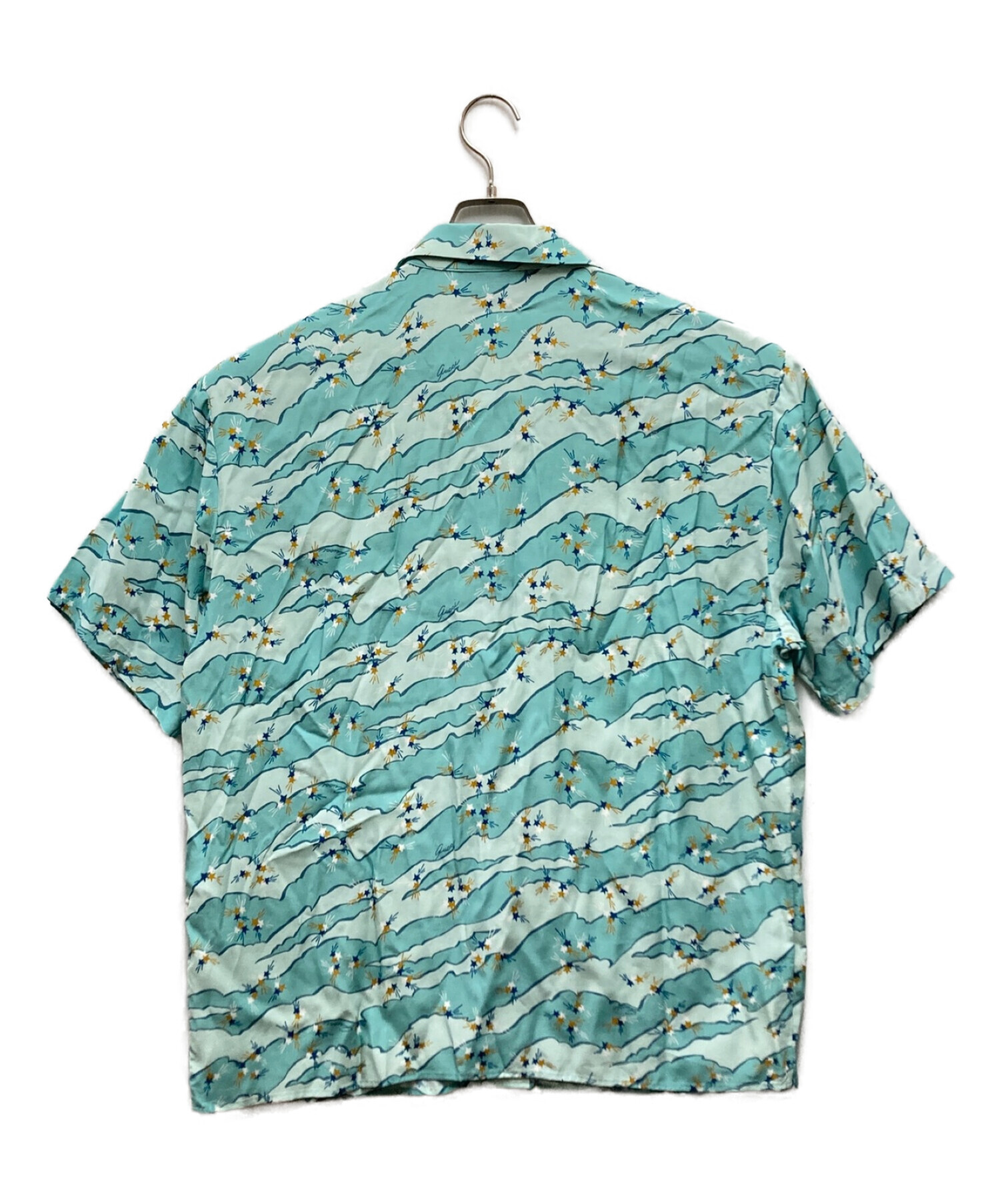 中古・古着通販】GUCCI (グッチ) 総柄ヴィスコースシャツ スカイブルー 