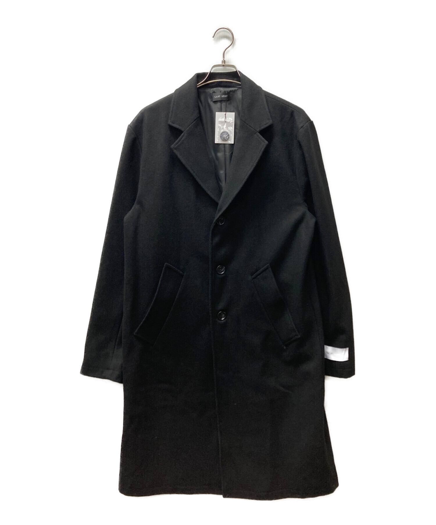 中古・古着通販】LAST NEST (ラストネスト) LONG WOOL COAT ブラック 