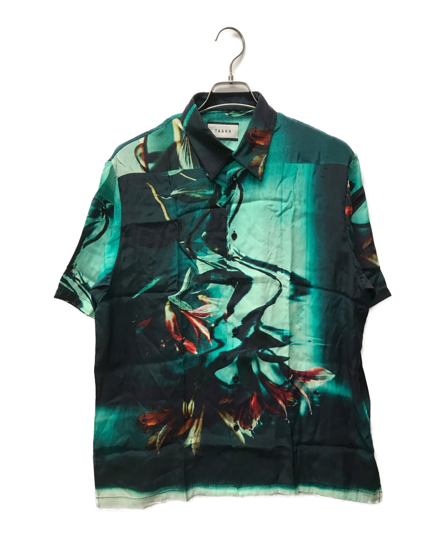 中古・古着通販】TAAKK (ターク) 総柄シルクシャツ グリーン 