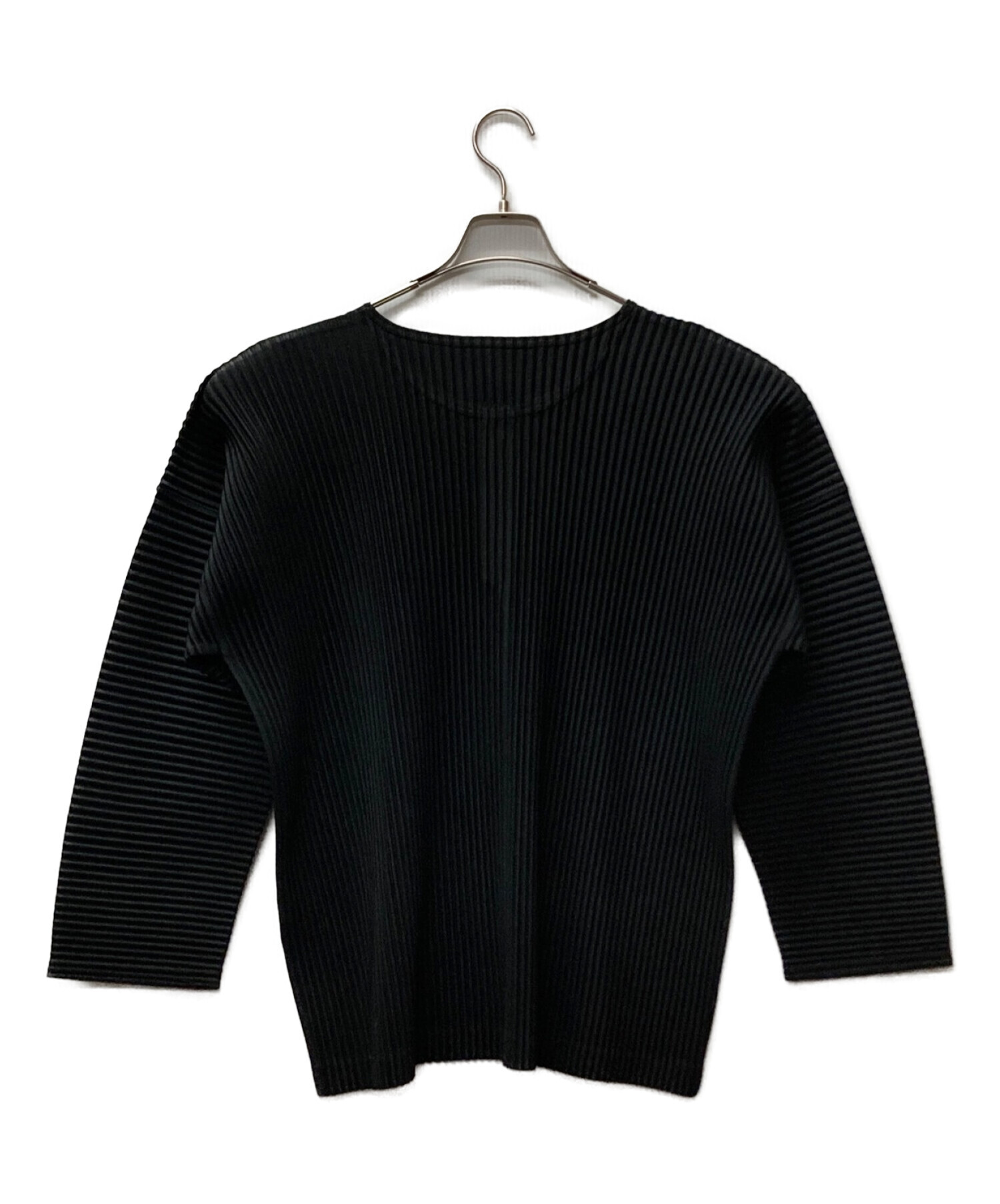 HOMME PLISSE 長袖カットソー ブラック オムプリッセ オムプリッセ イッセイミヤケ プリーツ 長袖 Tシャツ ブラック サイズ2