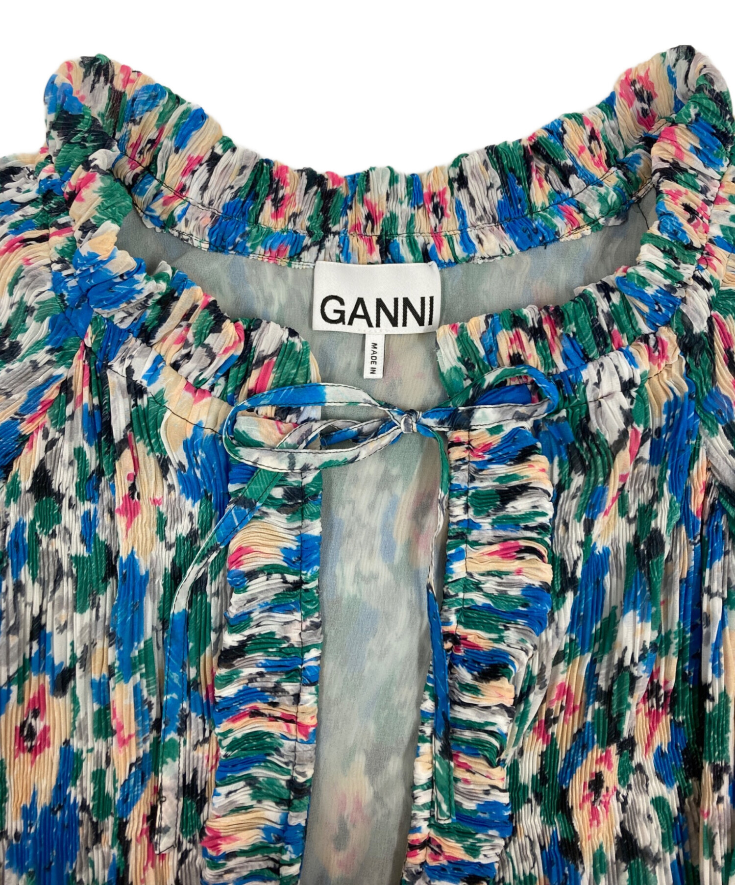 中古・古着通販】GANNI (ガニー) フローラルラッフルブラウス マルチ 