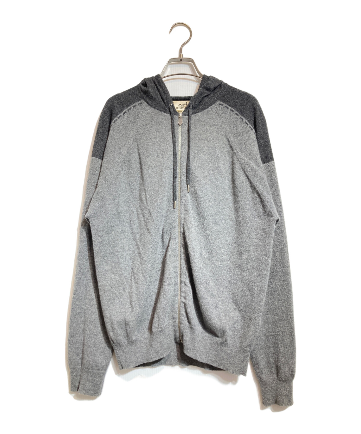 中古・古着通販】HERMES (エルメス) カシミヤジップパーカー グレー 