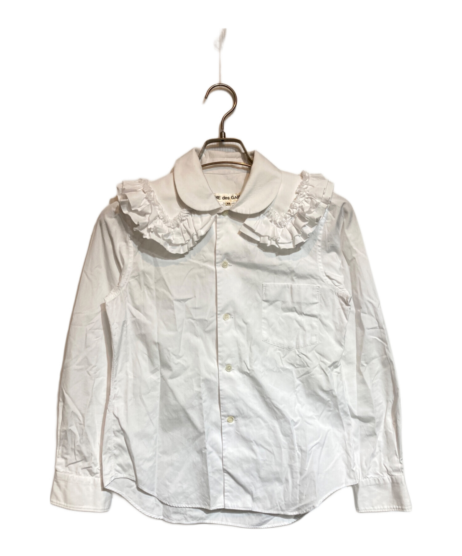 COMME des GARÇONS フリル付きシャツ XS ホワイト
