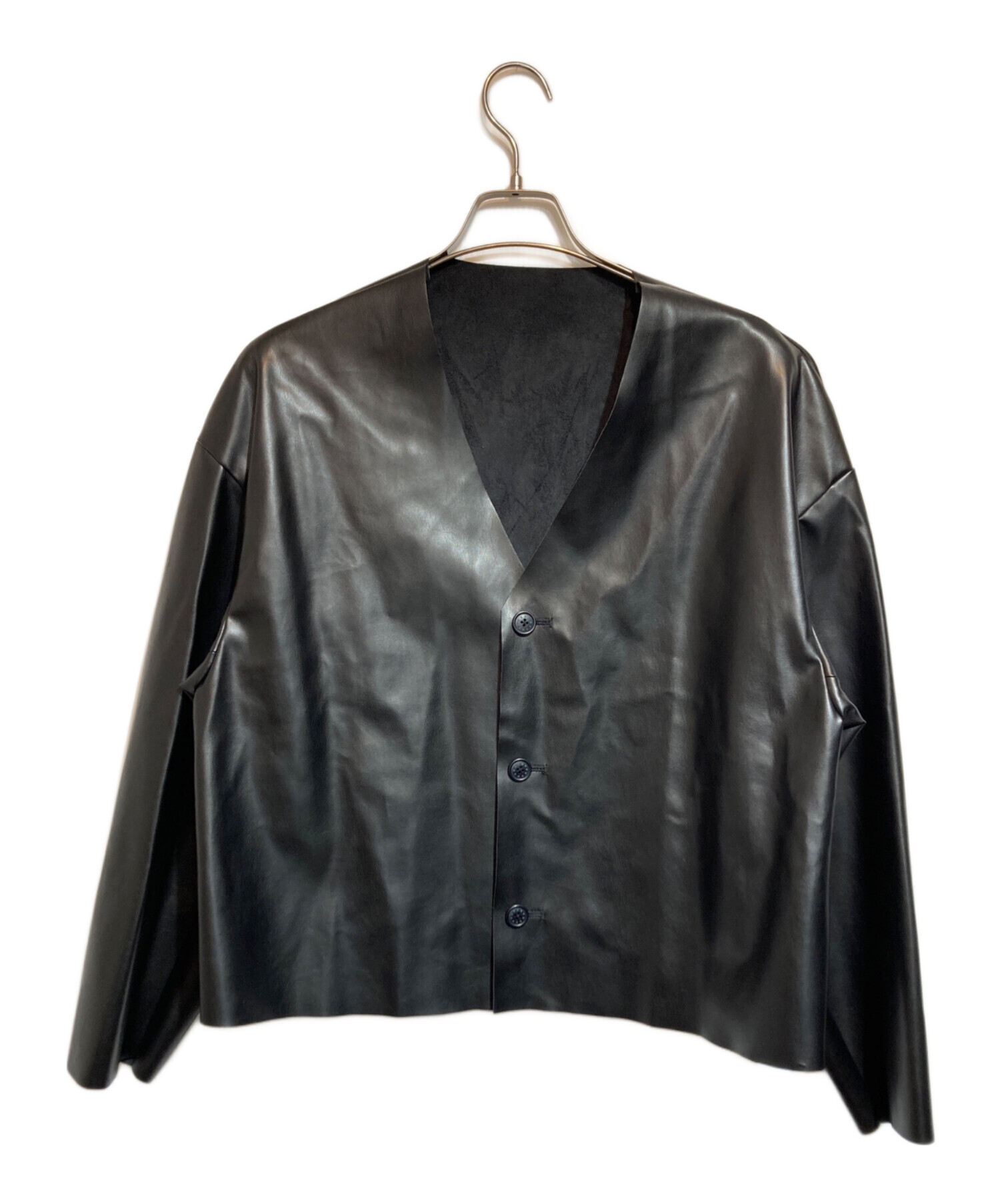 中古・古着通販】SOFTHYPHEN (ソフトハイフン) FAUX LEATHER CARDIGAN  