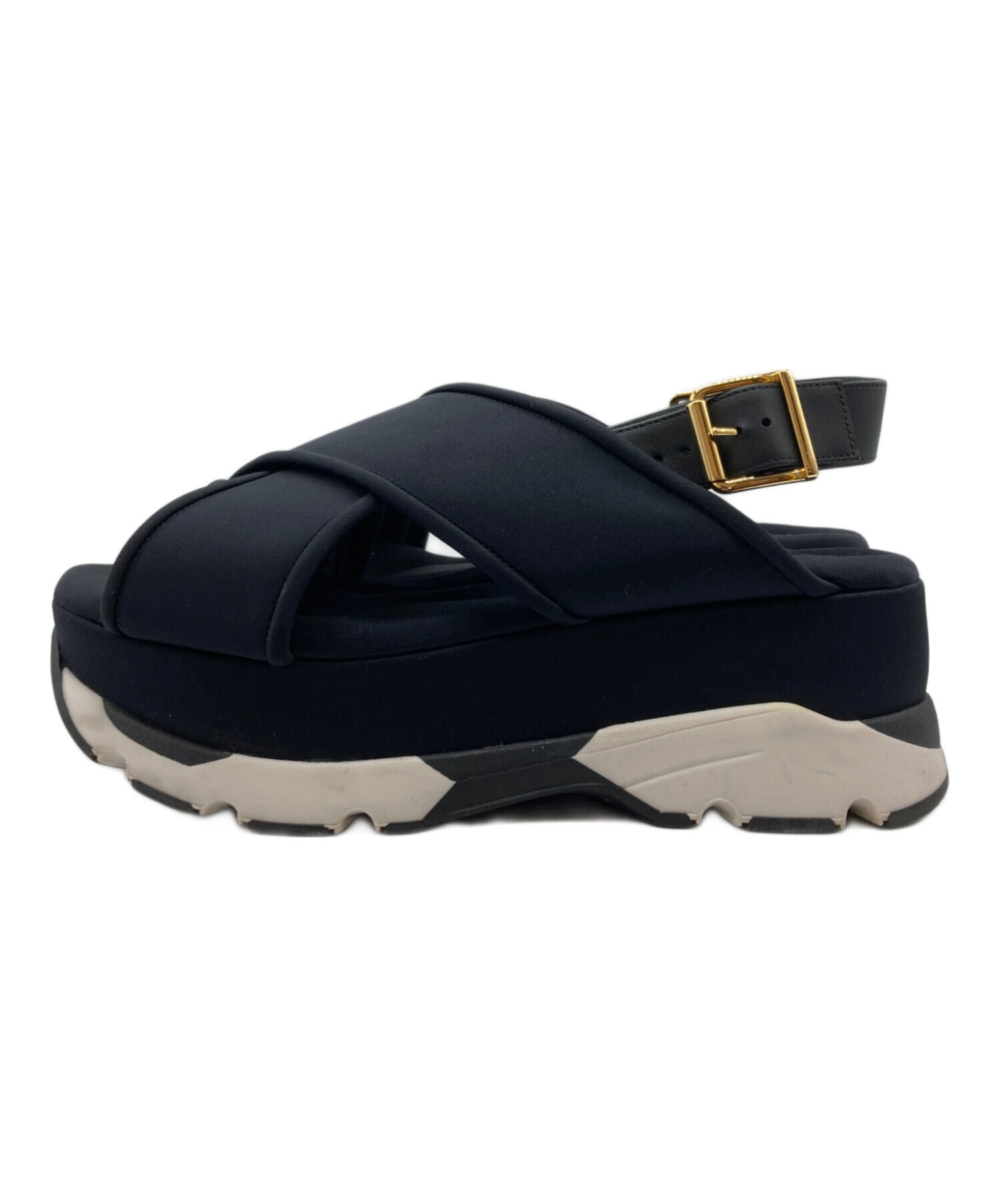 中古・古着通販】MARNI (マルニ) ストラップサンダル ネイビー サイズ 