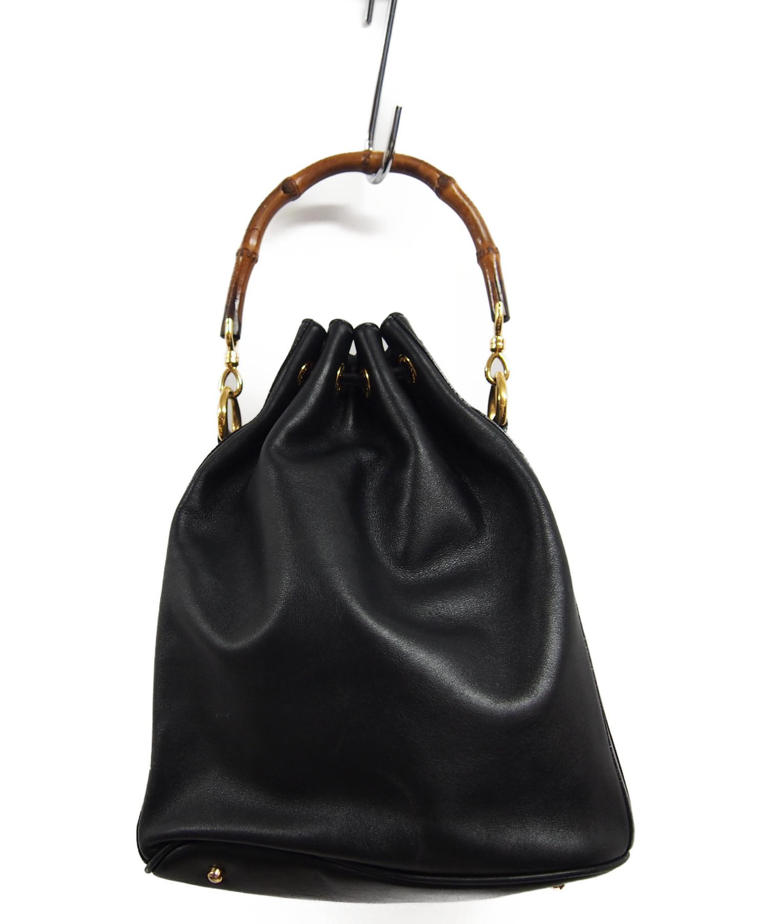 中古・古着通販】GUCCI (グッチ) バンブーレザーハンドバッグ 1657 