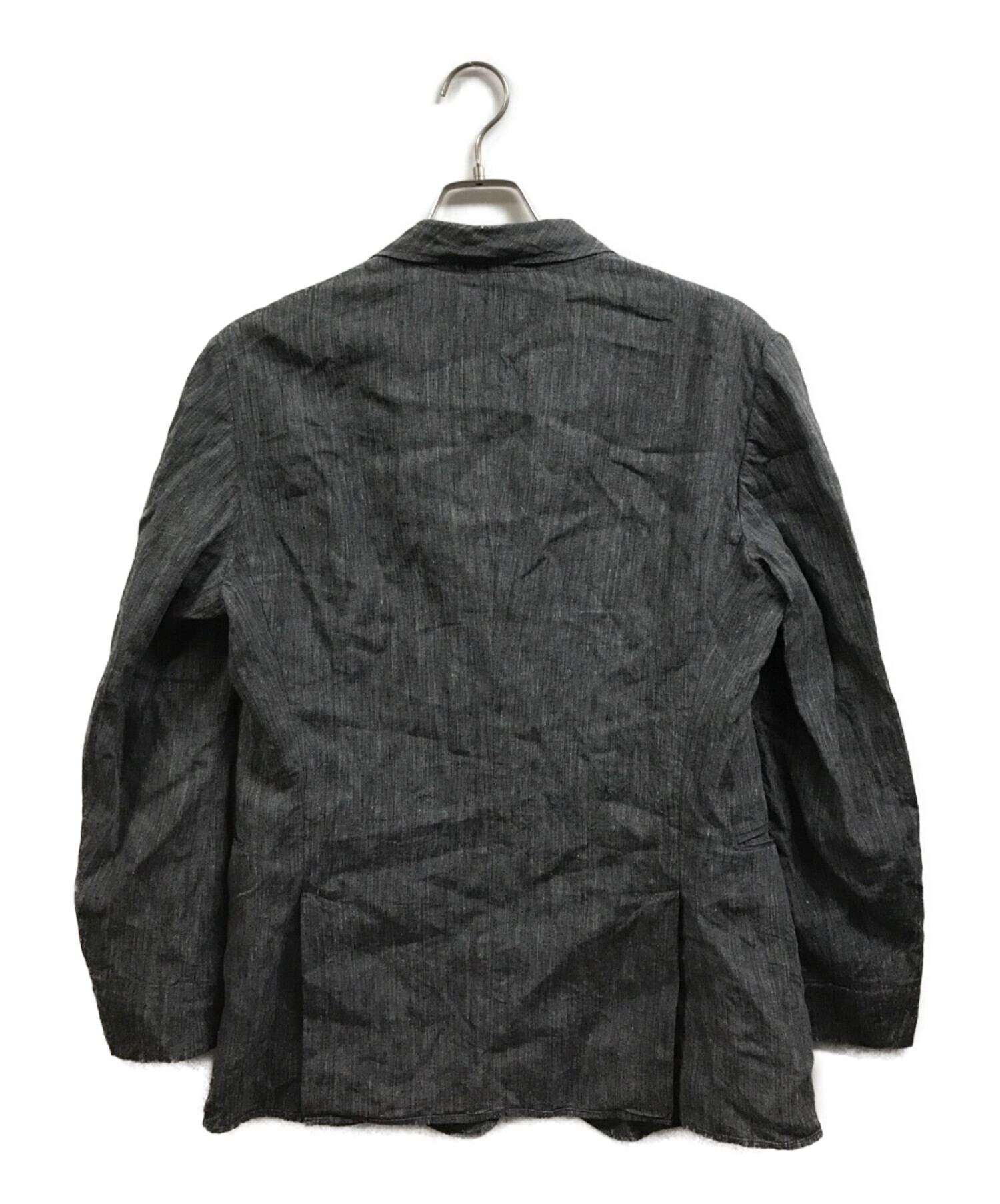 EMPORIO ARMANI (エンポリオアルマーニ) リネンテーラードジャケット グレー サイズ:48