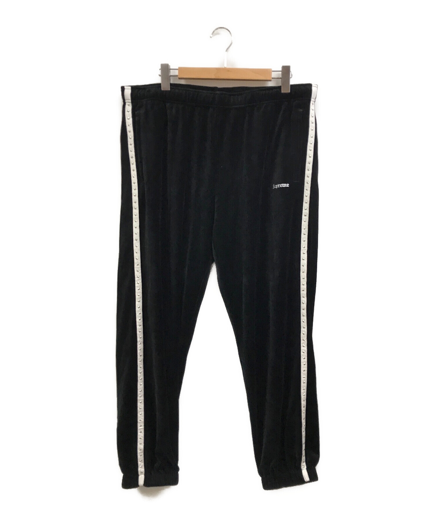 SUPREME (シュプリーム) Studded Velour Track Pant ブラック サイズ:XL