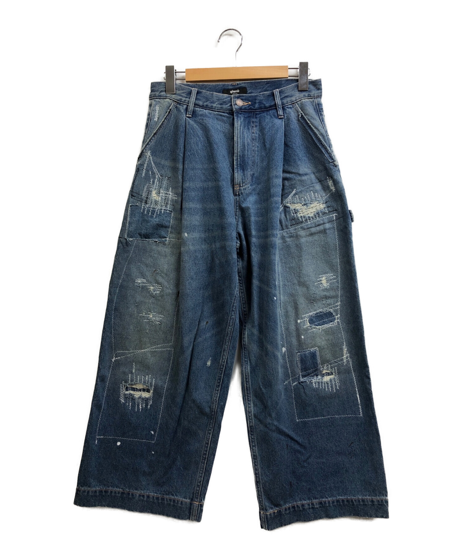 中古・古着通販】glamb (グラム) グランジステッチペインターパンツ