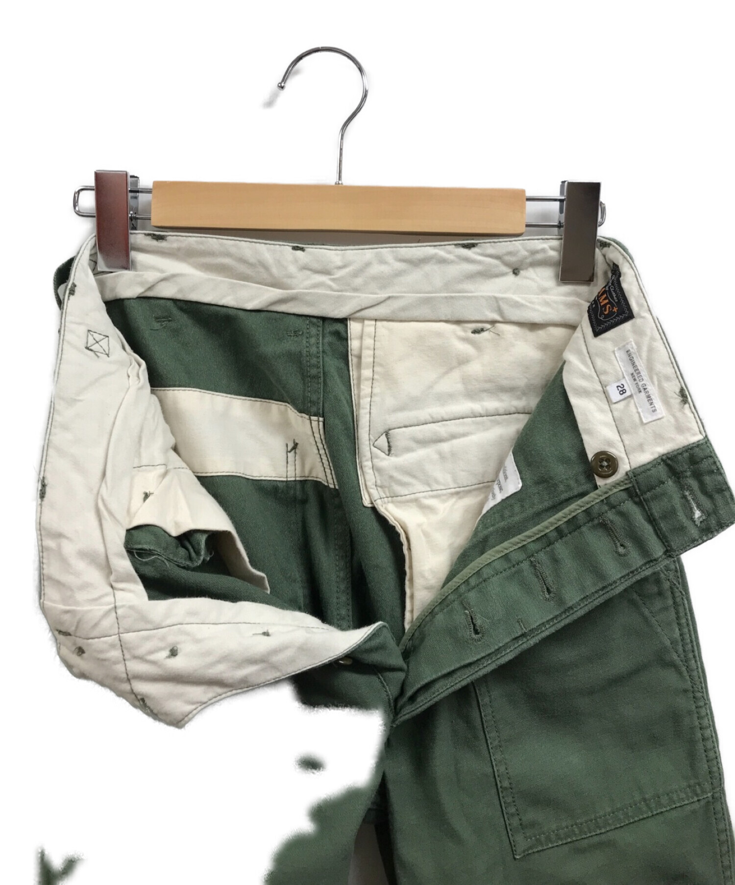 Engineered Garments (エンジニアードガーメンツ) BEAMS PLUS (ビームスプラス) 別注 GLASSFIELD PANTS  BACKSATIN カーキ サイズ:28