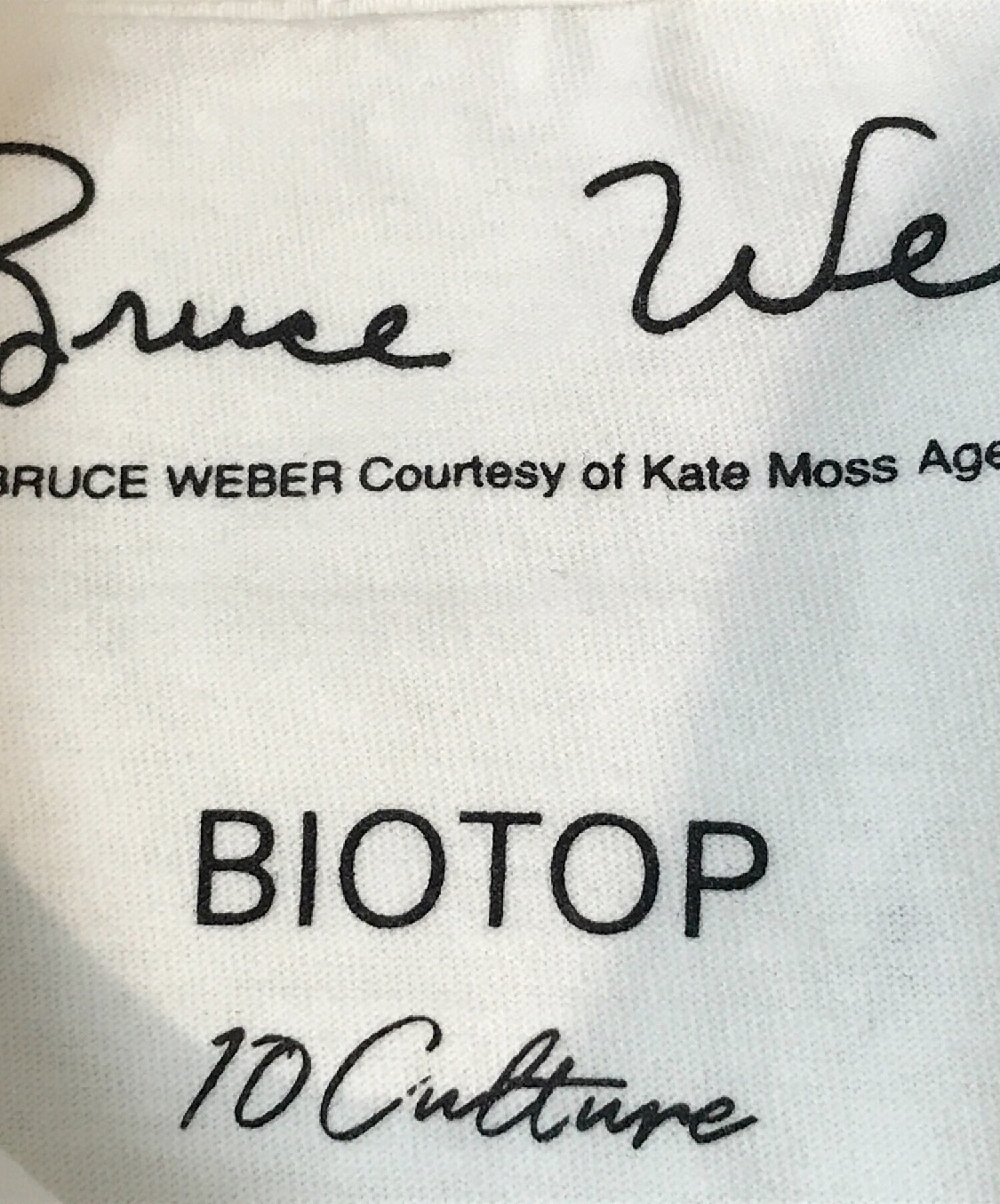 Bruce Weber ブルース・ウェバー BIOTOP ビオトープ C テンシー Kate Moss Tシャツ ホワイト サイズ:M