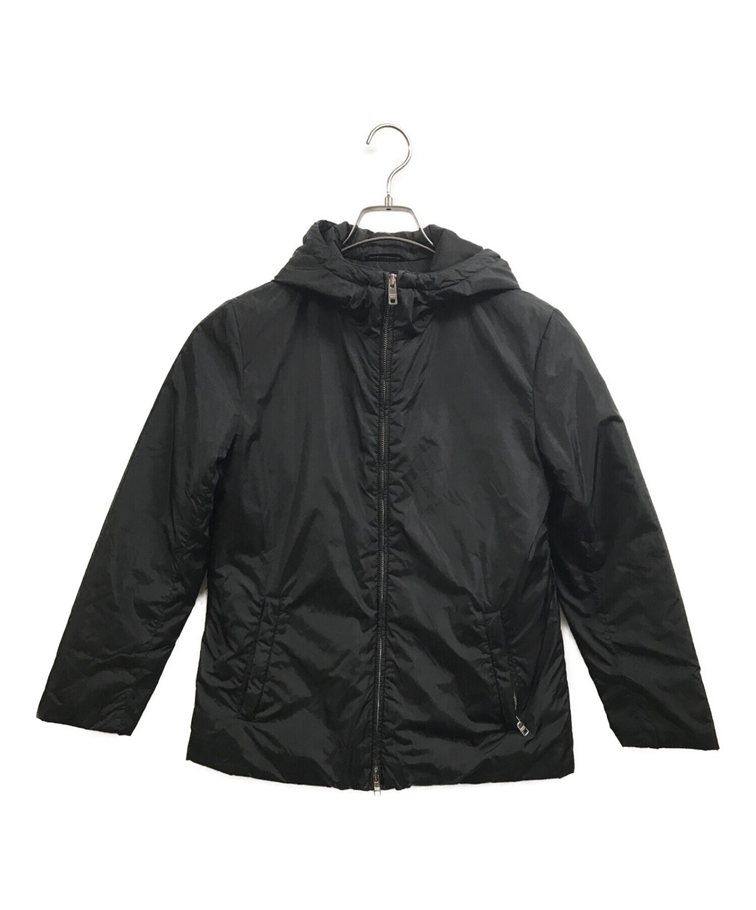 PRADA SPORTS (プラダスポーツ) 中綿フーデッドジャケット ブラック サイズ:36