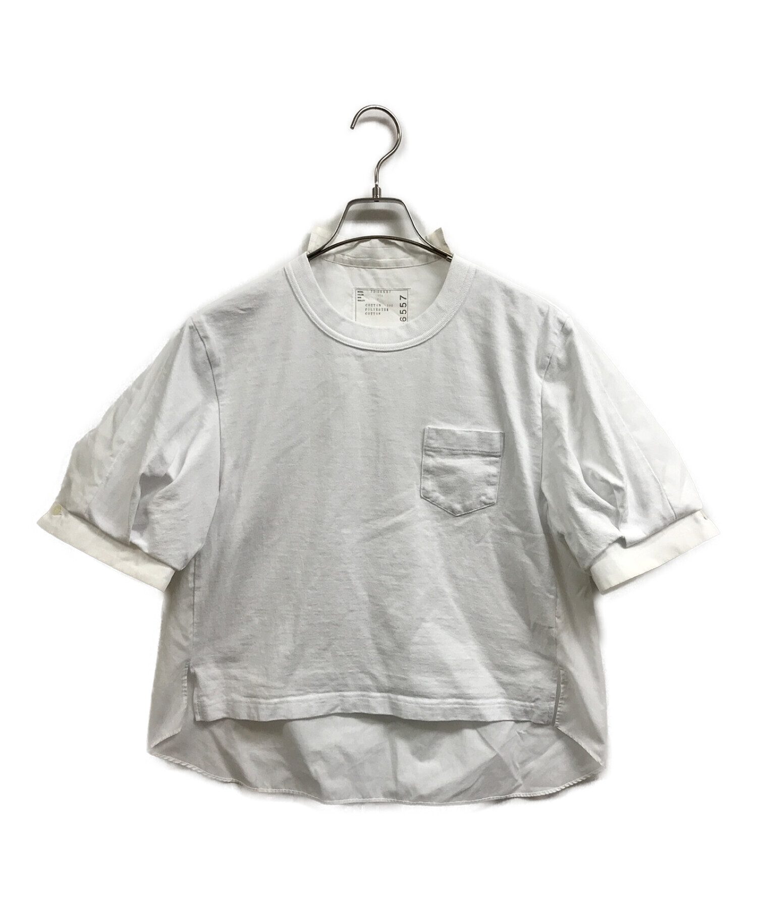 中古・古着通販】sacai (サカイ) 切替カットソー ホワイト サイズ:1  