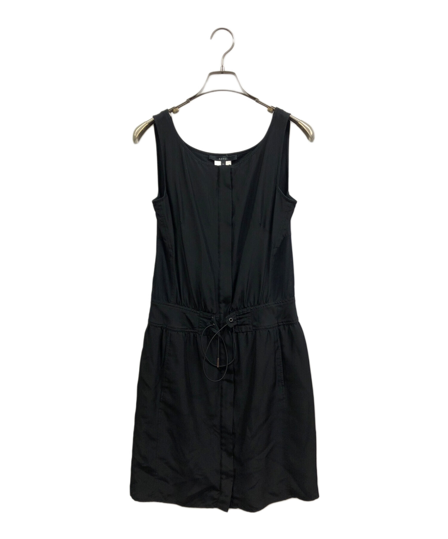 中古・古着通販】GUCCI (グッチ) ノースリーブワンピース ブラック  