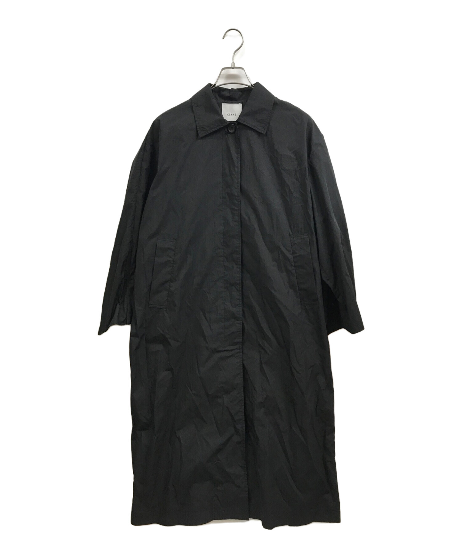 中古・古着通販】CLANE (クラネ) バックフリルシングルコート ブラック 