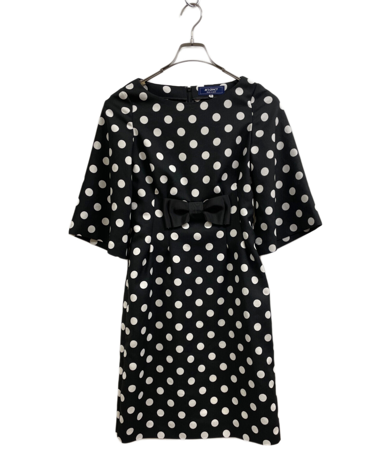 上品デザイン◇M'S GRACY エムズグレイシー ドット柄 フリル リボン