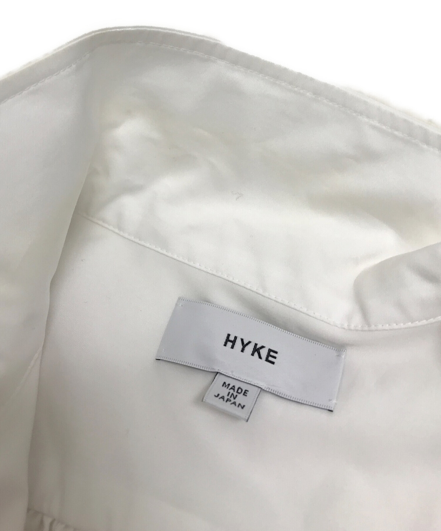 HYKE (ハイク) コットンストレッチ サイドリボン ノースリーブ ミリタリーシャツ ホワイト サイズ:下記参照