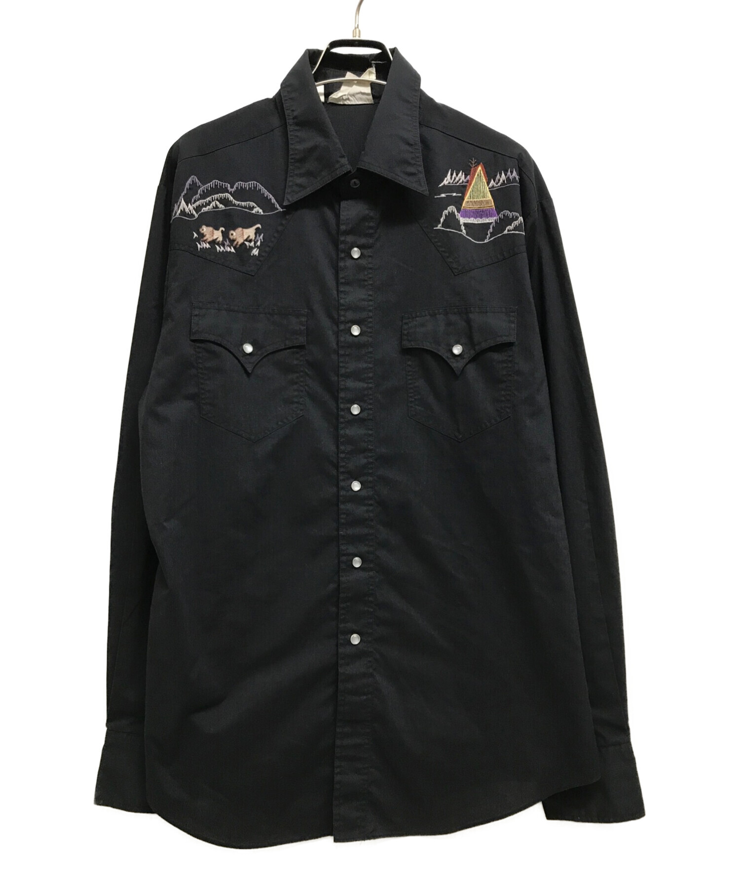 ROCKING RANCH WEAR (ロッキング ランチ ウェア) 刺繍ウエスタンシャツ ブラック サイズ:L