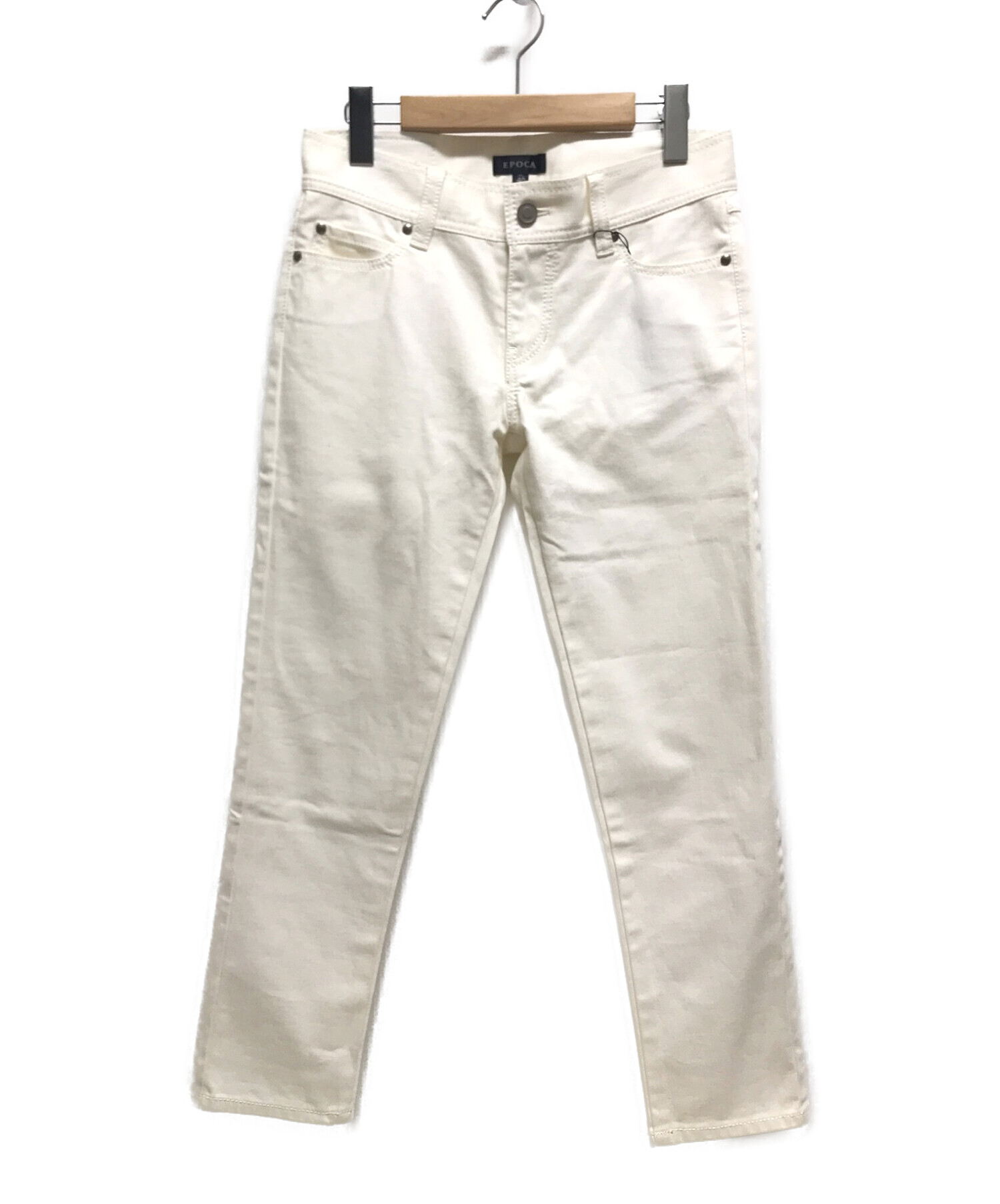 EPOCA (エポカ) ラインストーン装飾パンツ ホワイト サイズ:40 未使用品