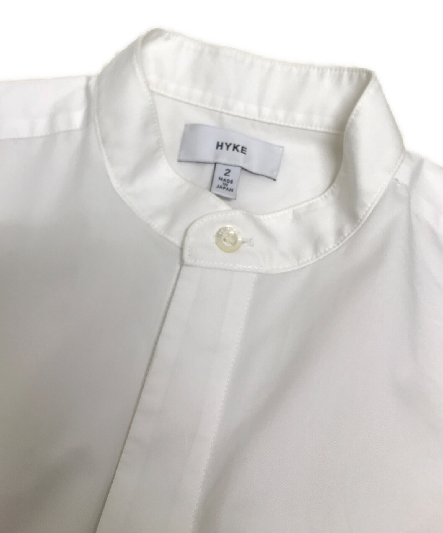 HYKE (ハイク) プルオーバースタンドカラーシャツワンピース ホワイト サイズ:2