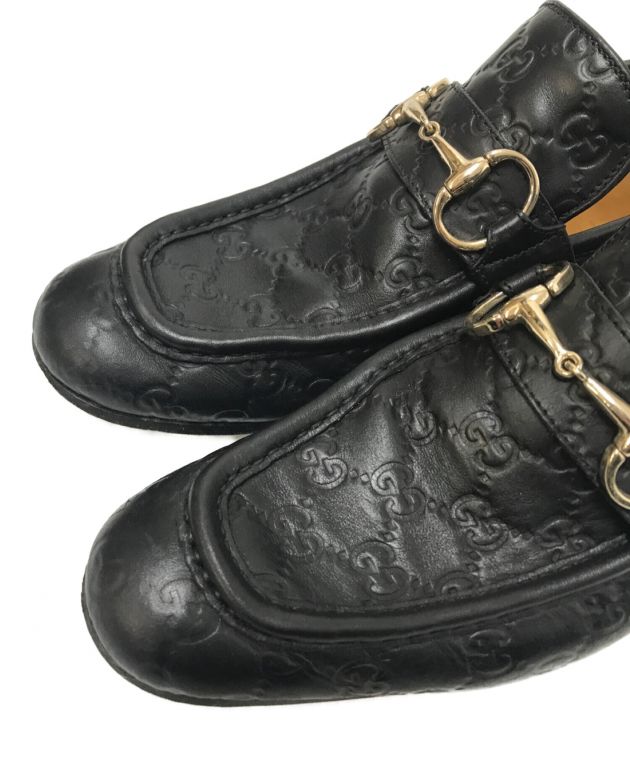 中古・古着通販】GUCCI (グッチ) GG柄ホースビットローファー ブラック 