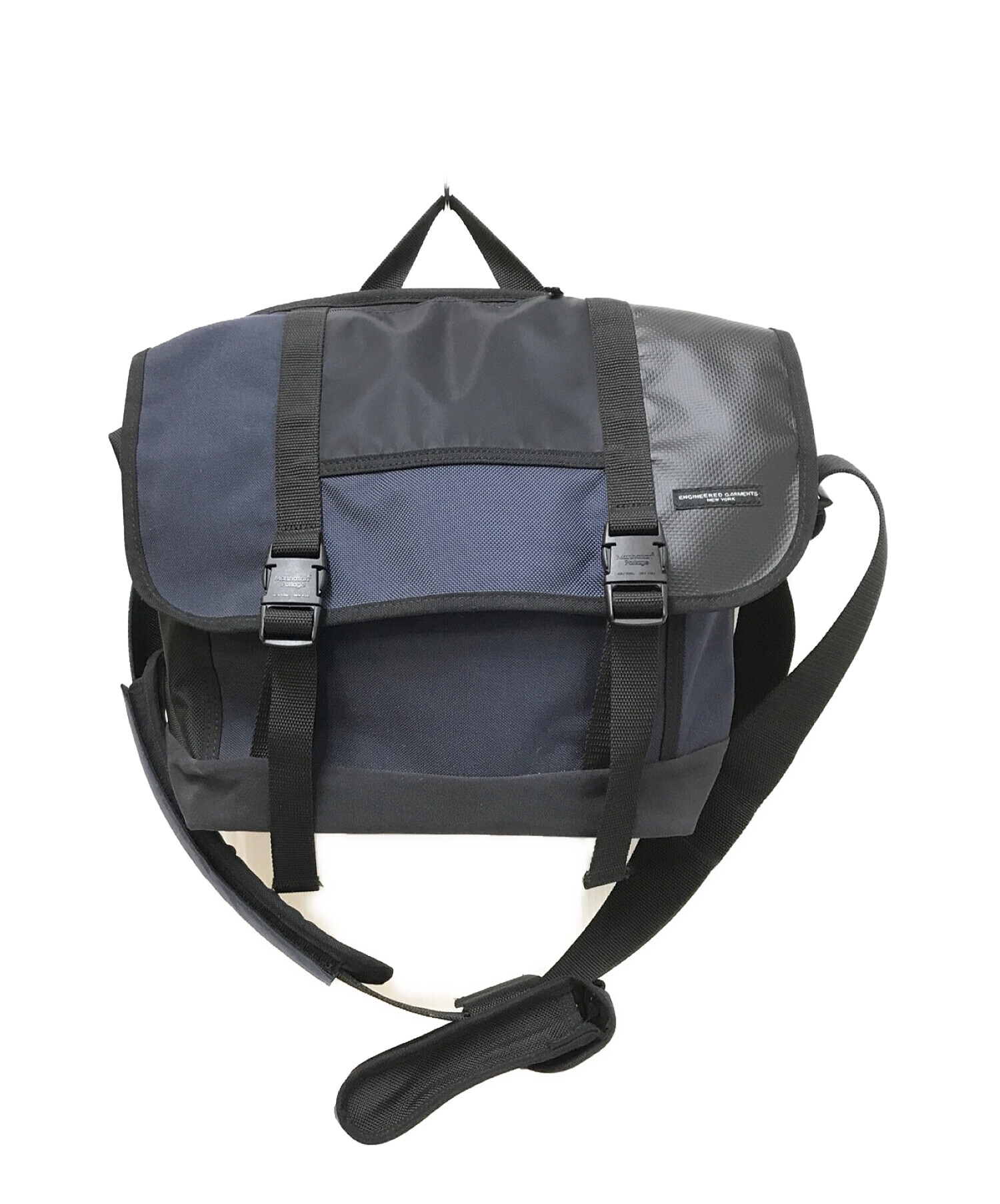 Engineered Garments×Manhattan Portage×Pilgrim Surf コラボBike Messenge  ブラック×ネイビー サイズ:下記参照