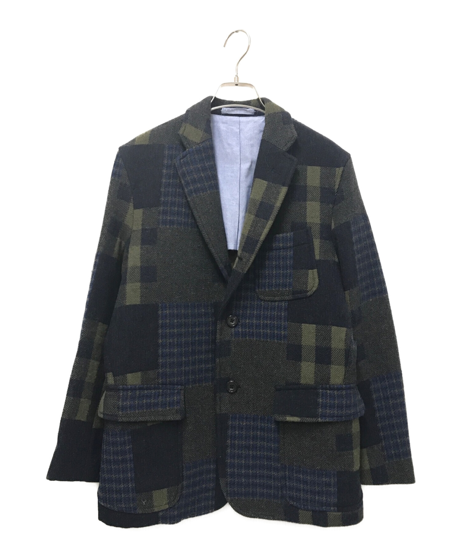 beams パッチワーク テーラードジャケット ウール混合 beams パッチワーク テーラードジャケット ウール混合