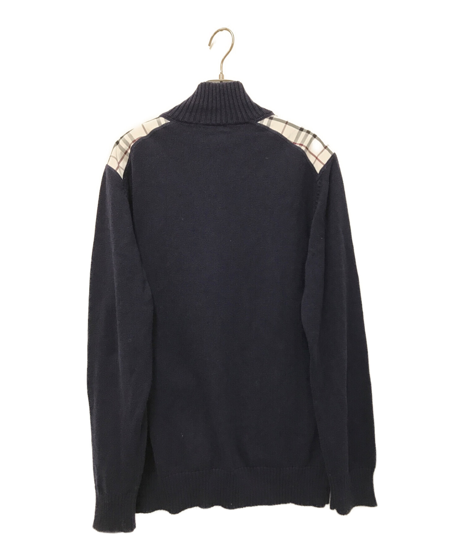 【極美品】バーバリーブラックレーベル　フルジップセーター黒　Size3(L相当)