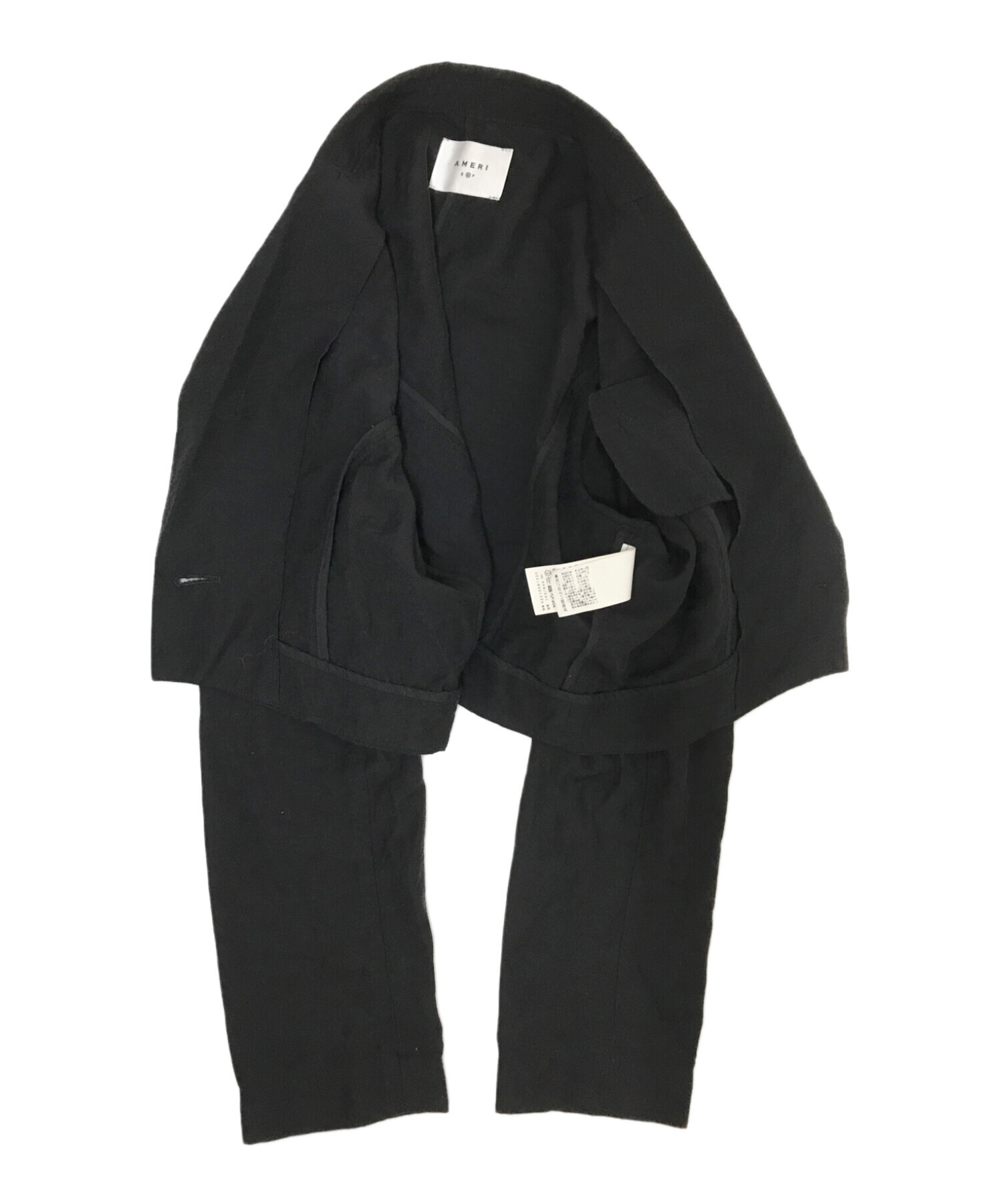 中古・古着通販】Ameri (アメリ) WAVE LINE JACKET SET UP ブラック  