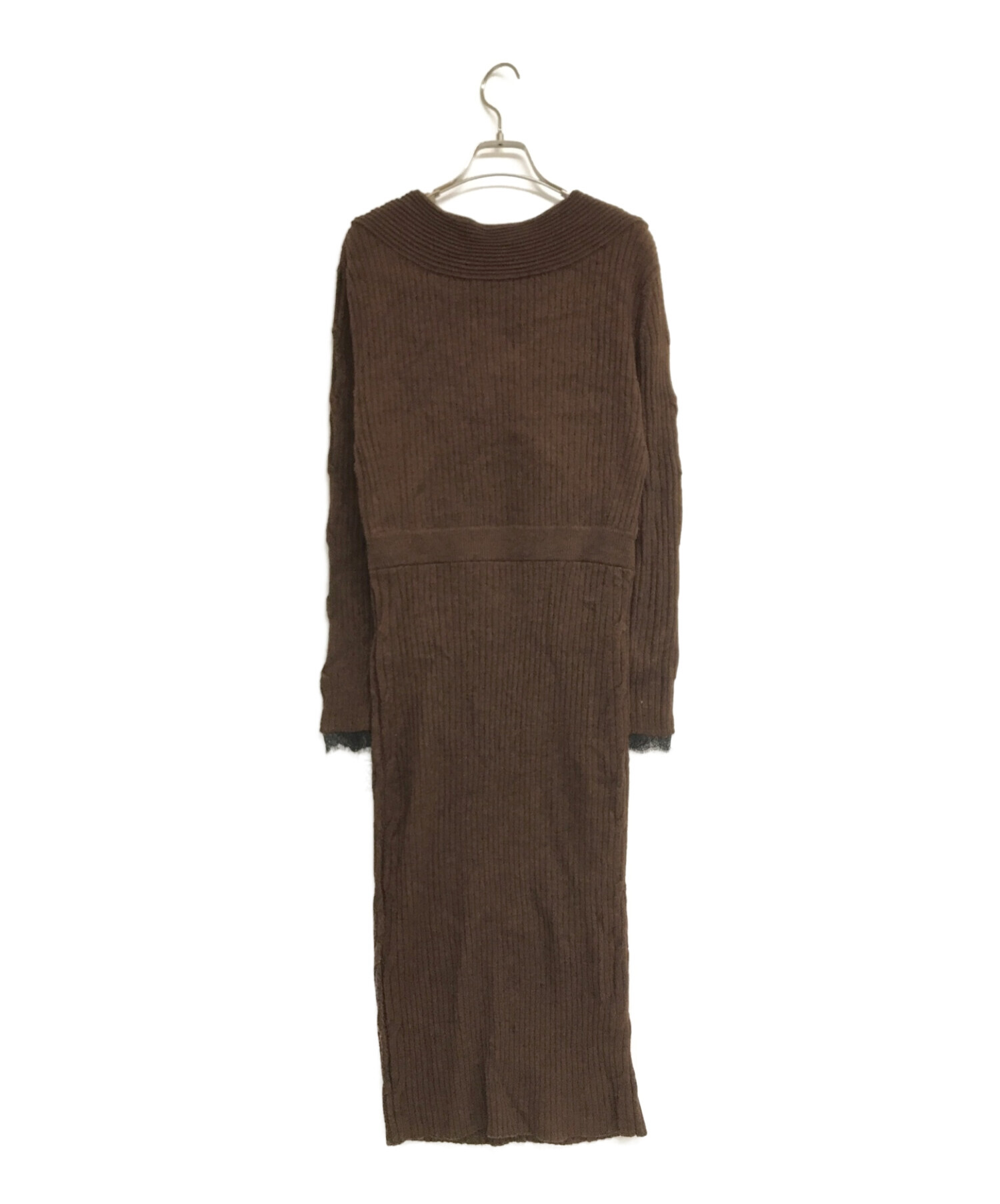 Her lip to Wrap-Effect Knit Dress｜ロングワンピース