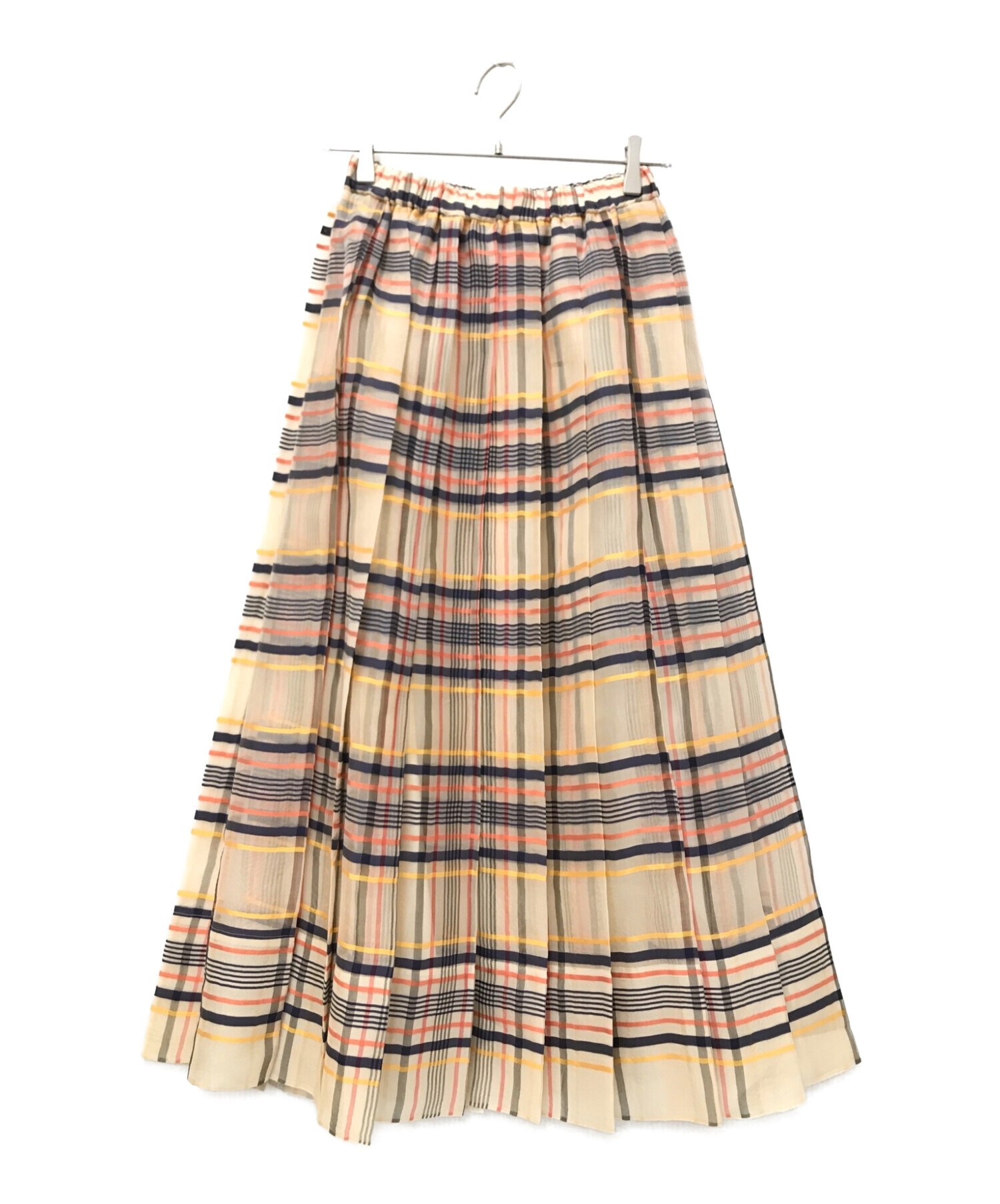 Sale!】ebureエブールオーガンジーチェックスカート36