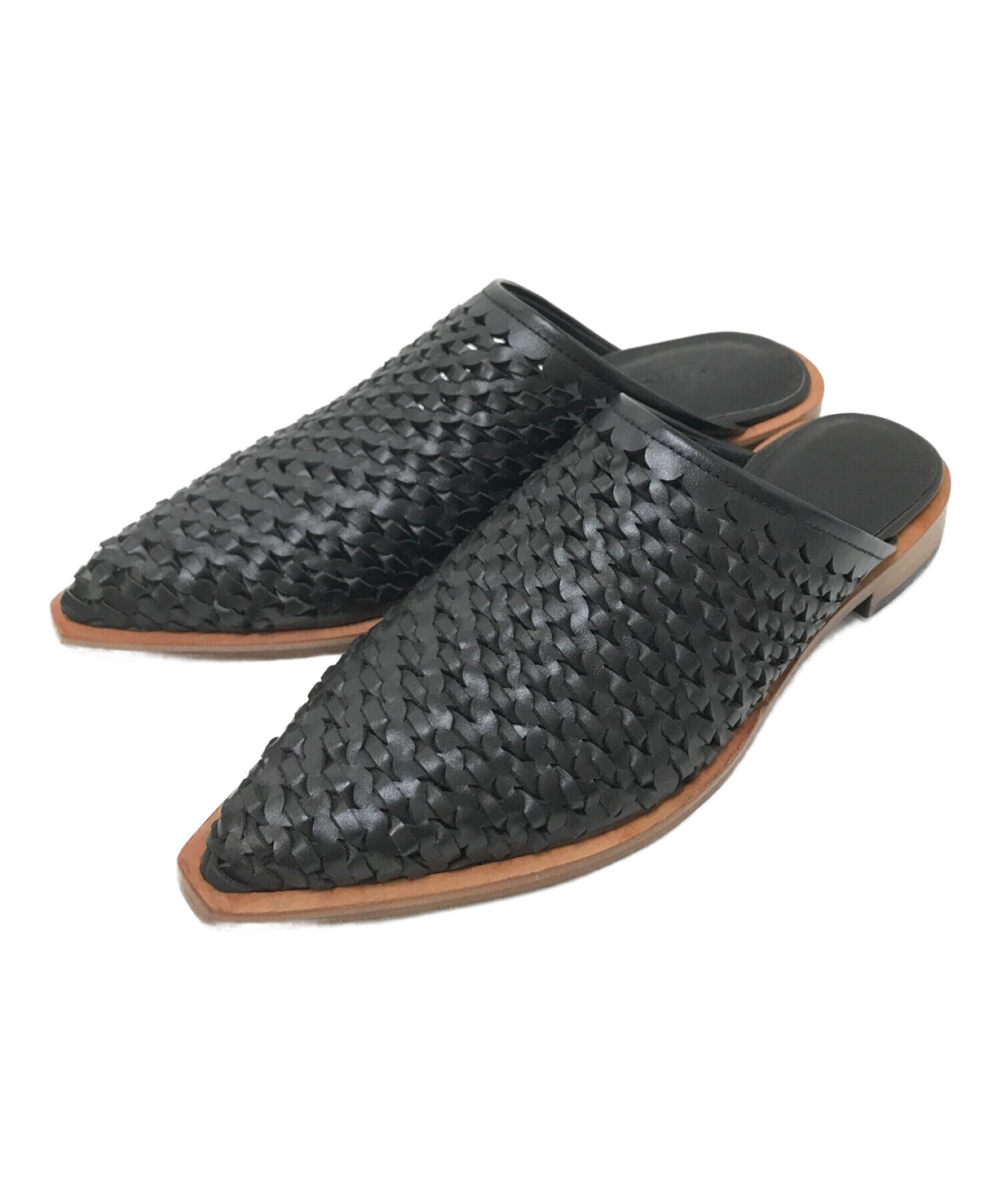 中古・古着通販】ZUCCA (ズッカ) メッシュレザーサンダル ブラック 