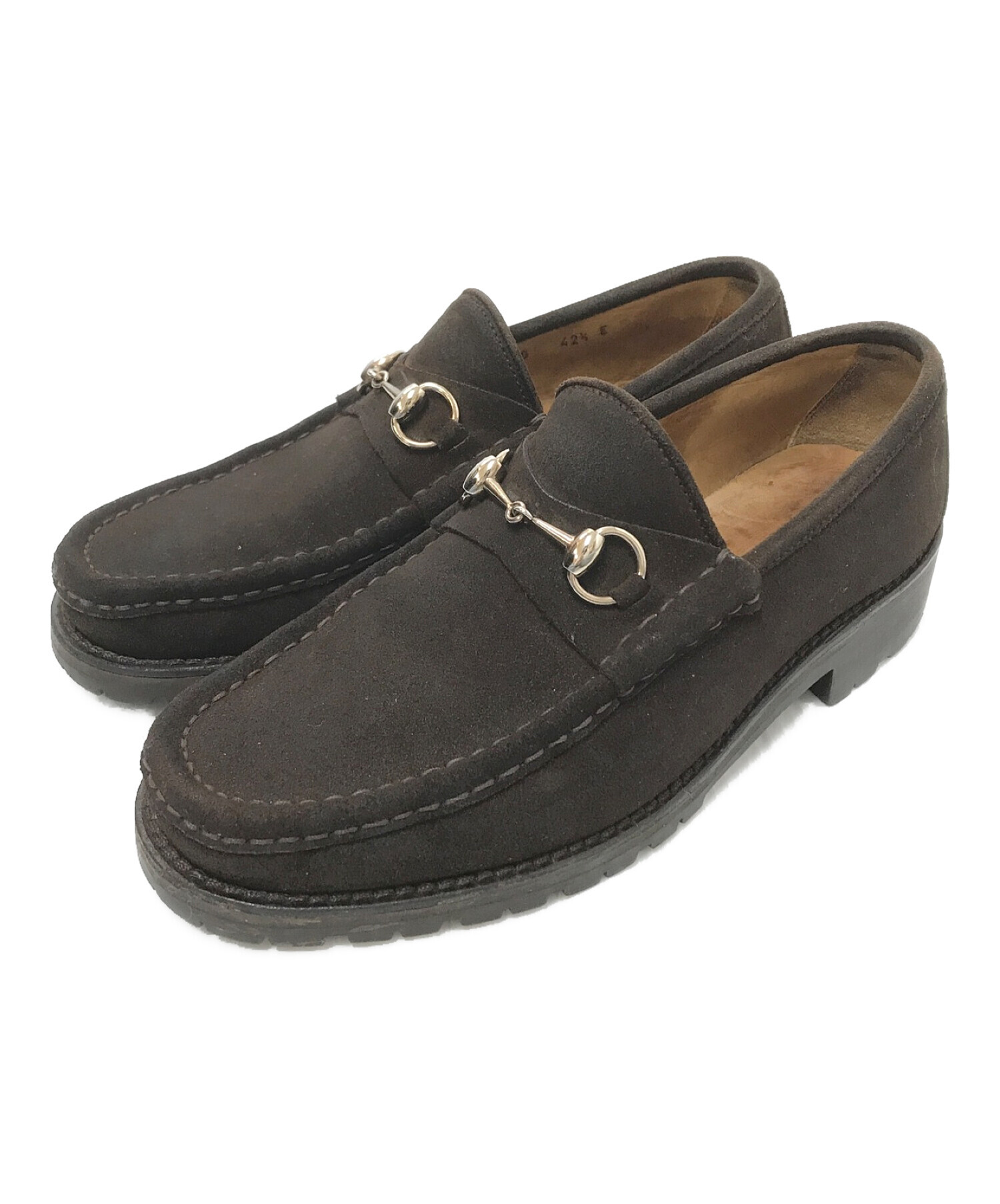 中古・古着通販】GUCCI (グッチ) ホースビットローファー ブラウン 