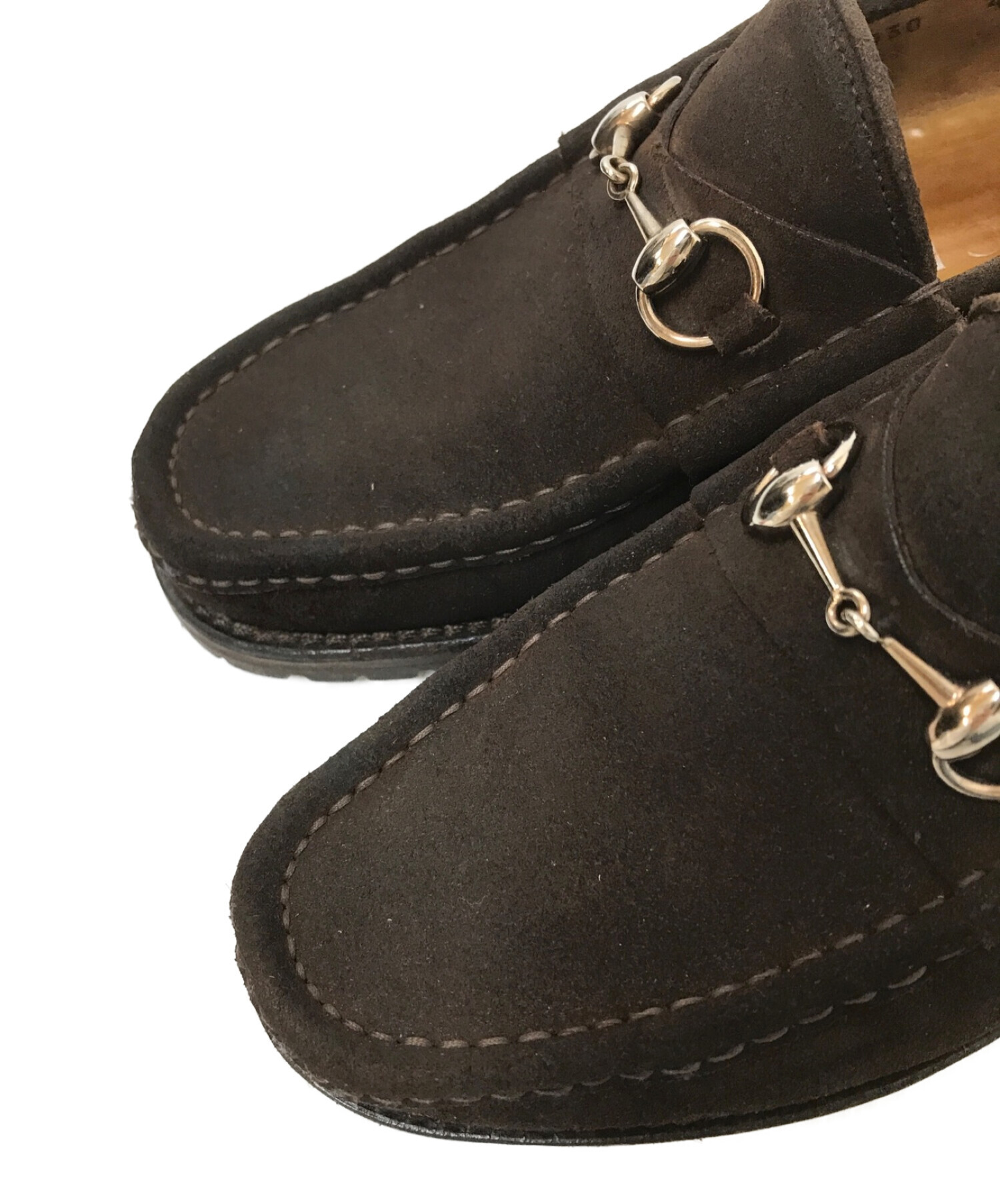 中古・古着通販】GUCCI (グッチ) ホースビットローファー ブラウン  