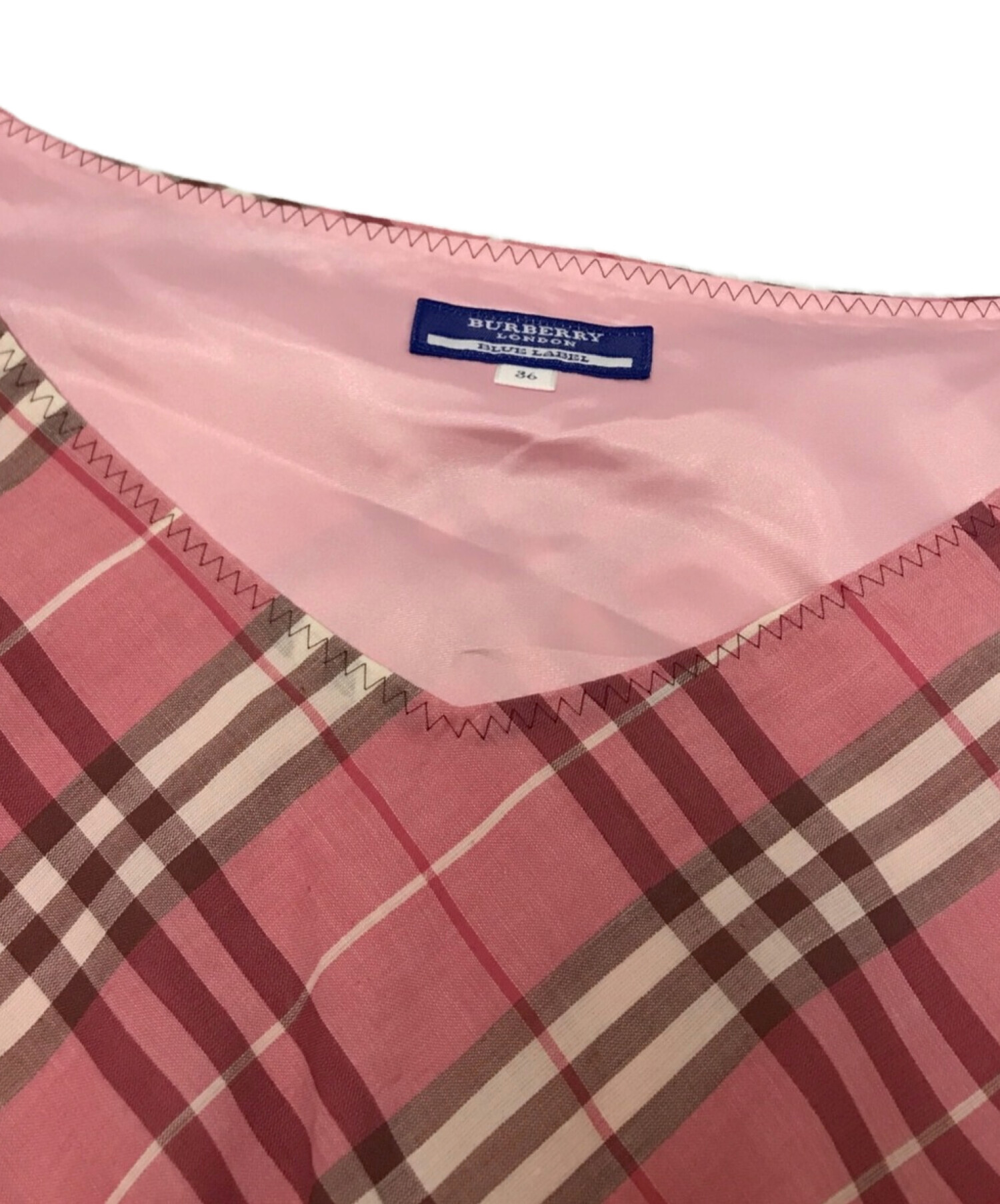 BURBERRY BLUE LABEL バーバリー チェック ワンピース ピンク