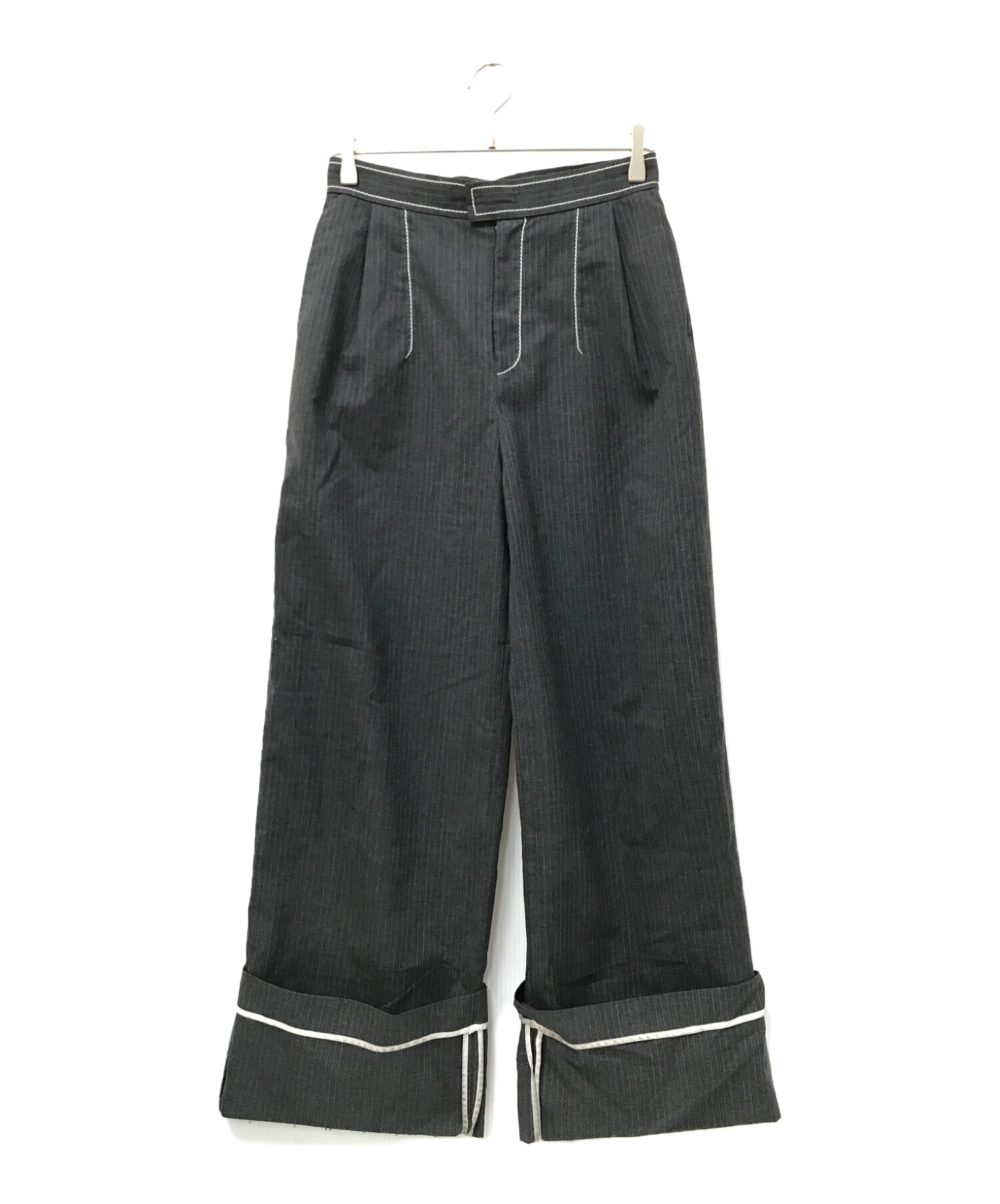 中古・古着通販】soduk (スドーク) ステッチデザインパンツ グレー 