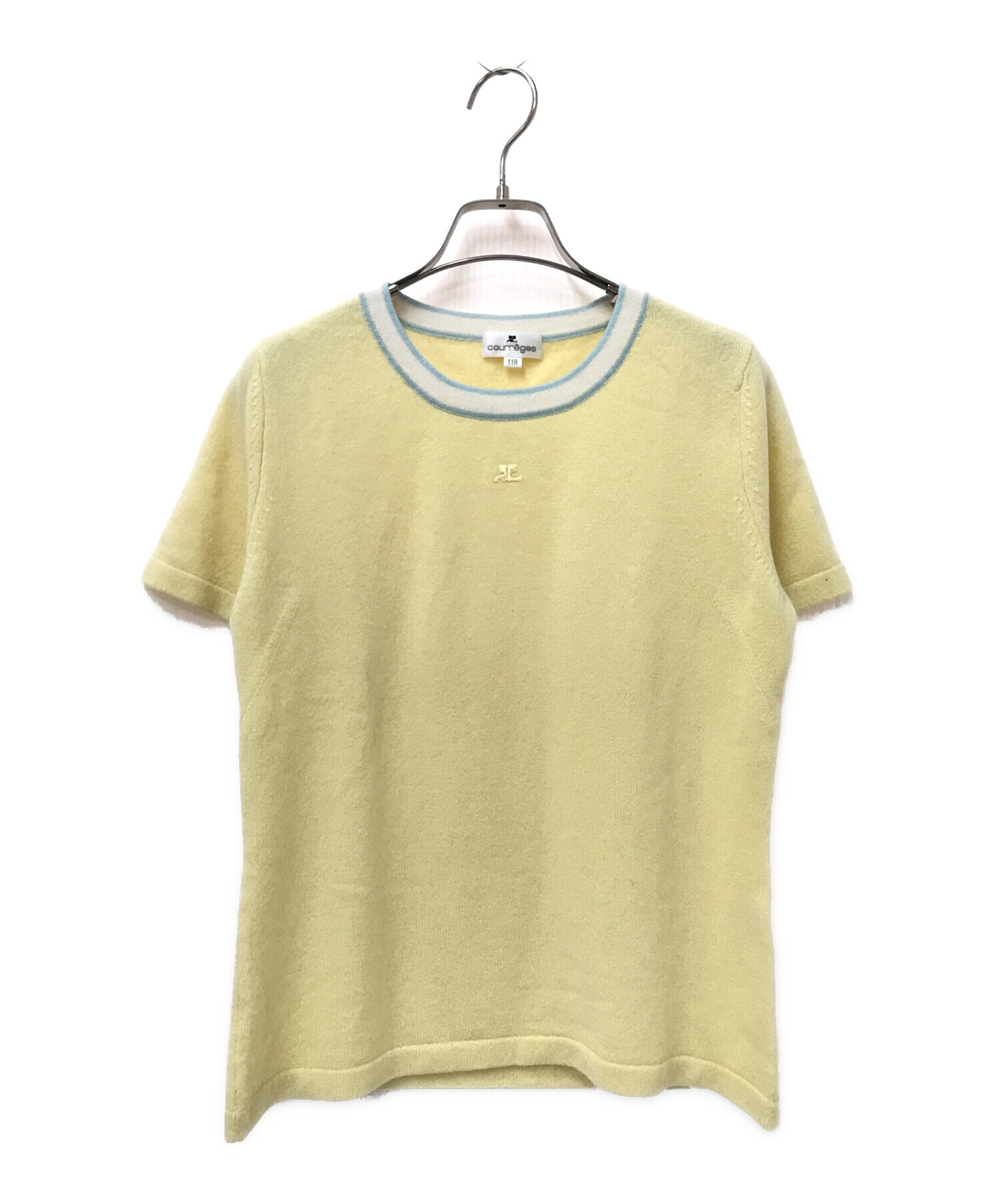中古・古着通販】courreges (クレージュ) カシミア半袖ニット イエロー 