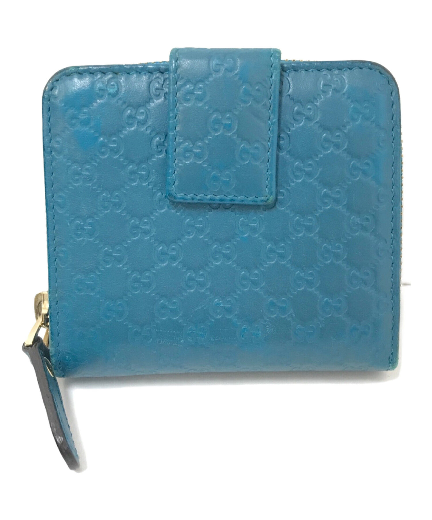 中古・古着通販】GUCCI (グッチ) マイクロシマレザーGG柄2つ折り財布  