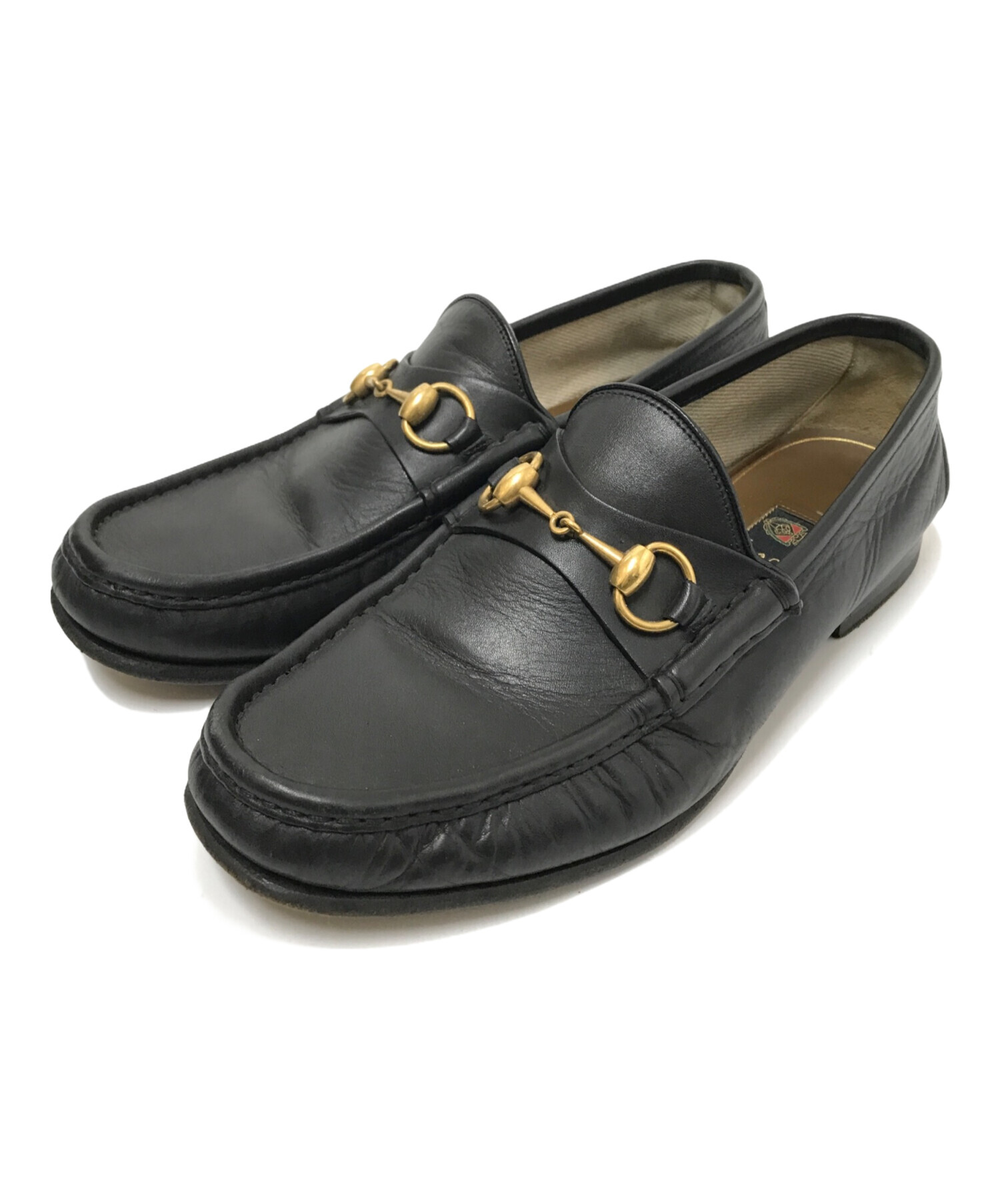中古・古着通販】GUCCI (グッチ) ホースビットローファー ブラック 