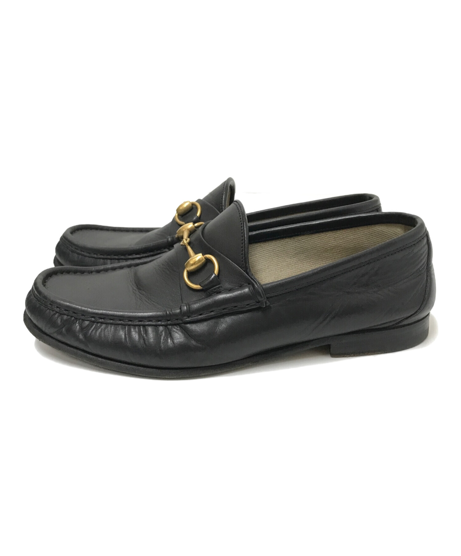 中古・古着通販】GUCCI (グッチ) ホースビットローファー ブラック 