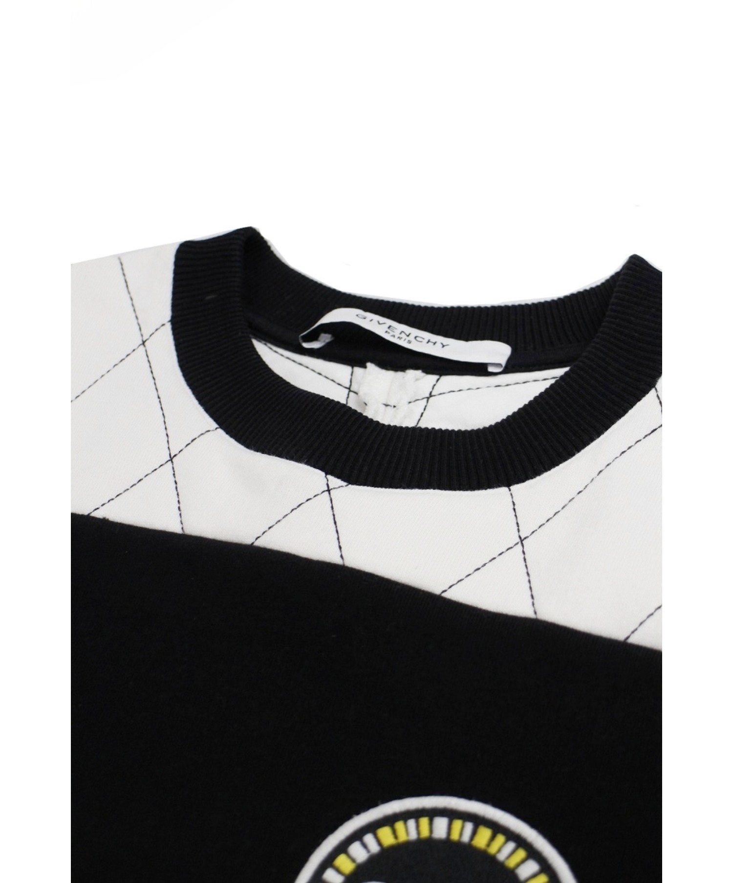 GIVENCHY (ジバンシィ) パッチ＆キルテッドスウェットシャツ ブラック×ホワイト サイズ:S BM70CJ306C patched and  quilted sweatshirt GV3