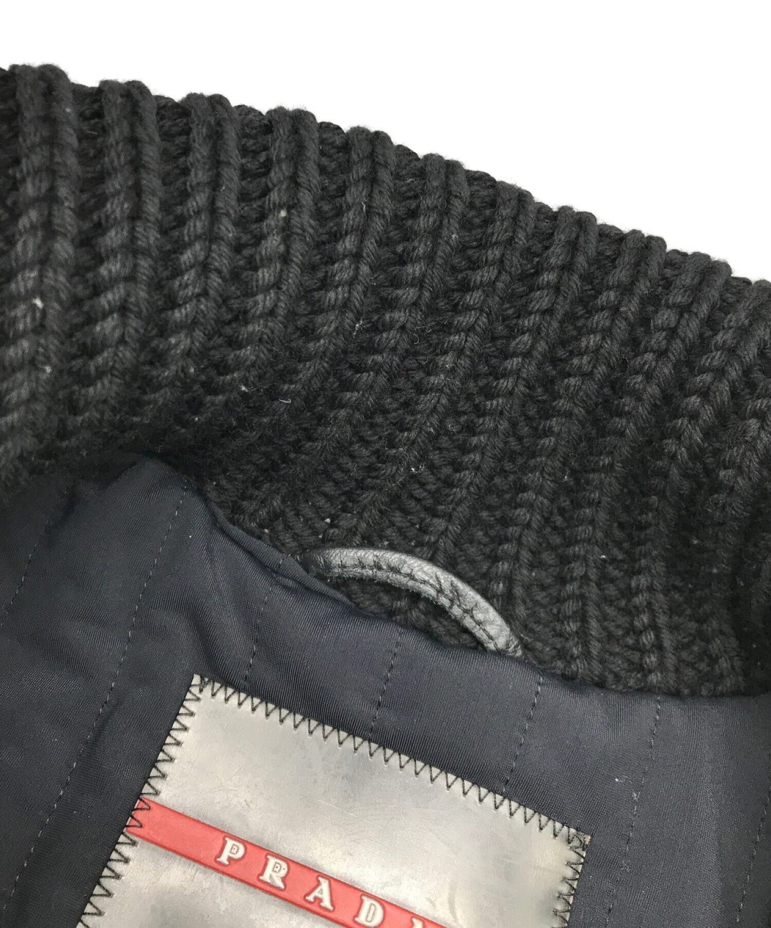 PRADA極美品プラダスポーツニットブラック黒リアルファーmサイズ40セーター