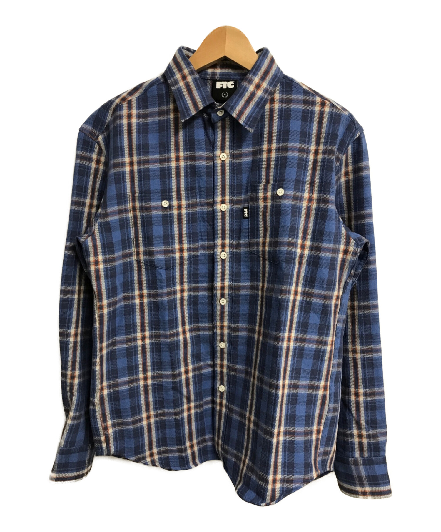 FTC (エフティーシー) PLAID TWILL SHIRT　プライドツイルシャツ ブルー サイズ:S 未使用品